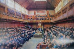A June Mendoza limited edition print House Of Commons In Session, June 1986,