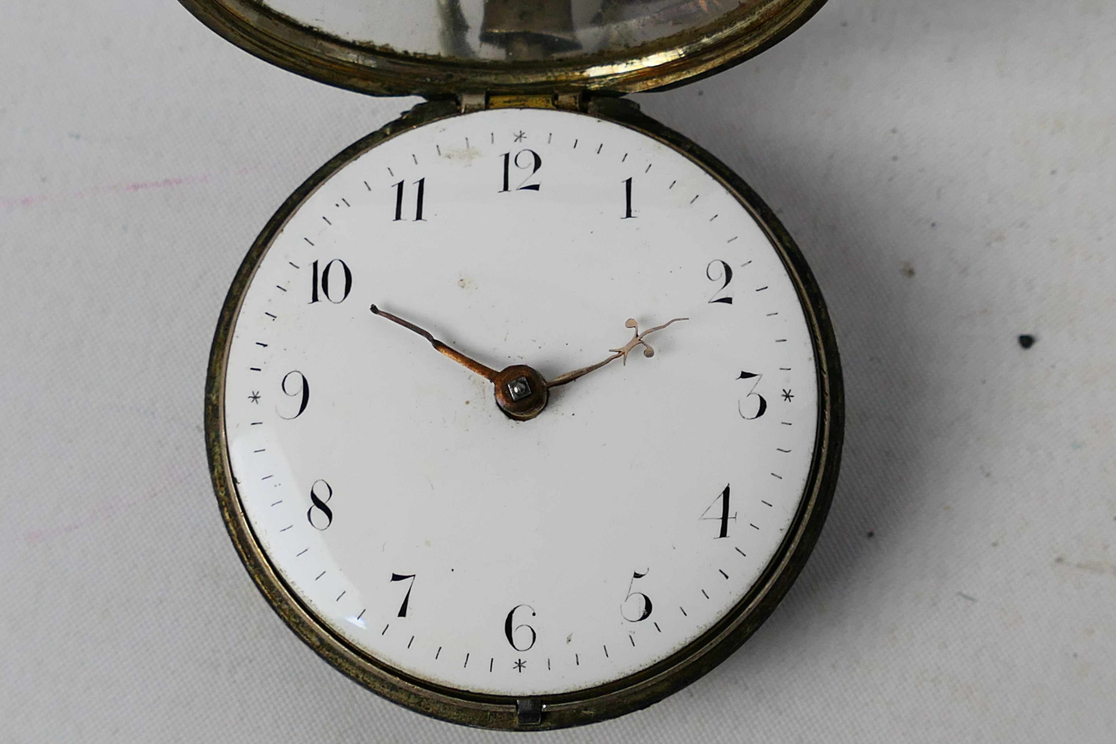 A George III silver cased open face pocket watch, - Image 9 of 14
