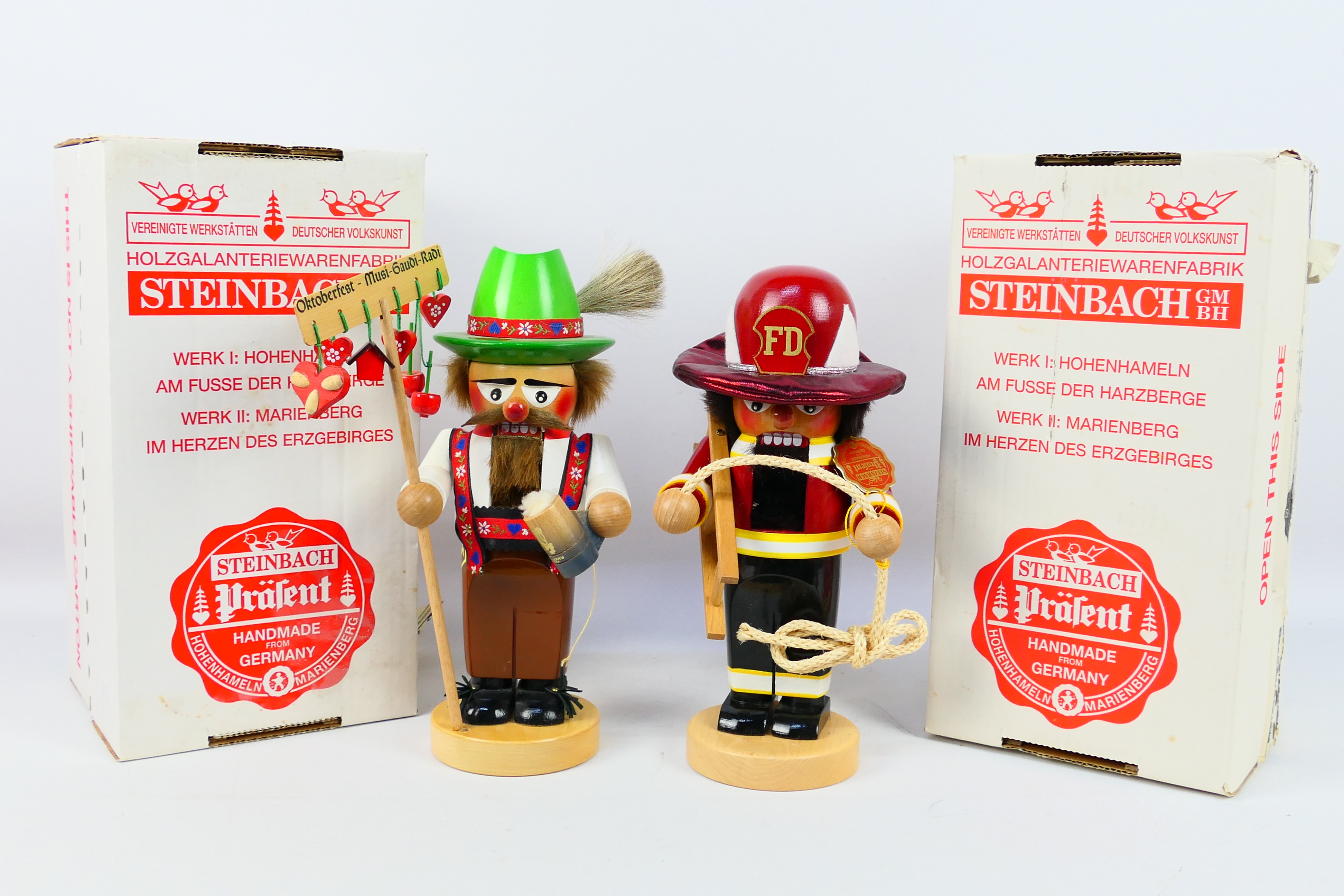 Two traditional German handmade wooden figural nutcrackers by Steinbach,