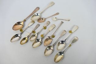 Victorian Silver - A collection of Victorian silver spoons, various assay and date marks,