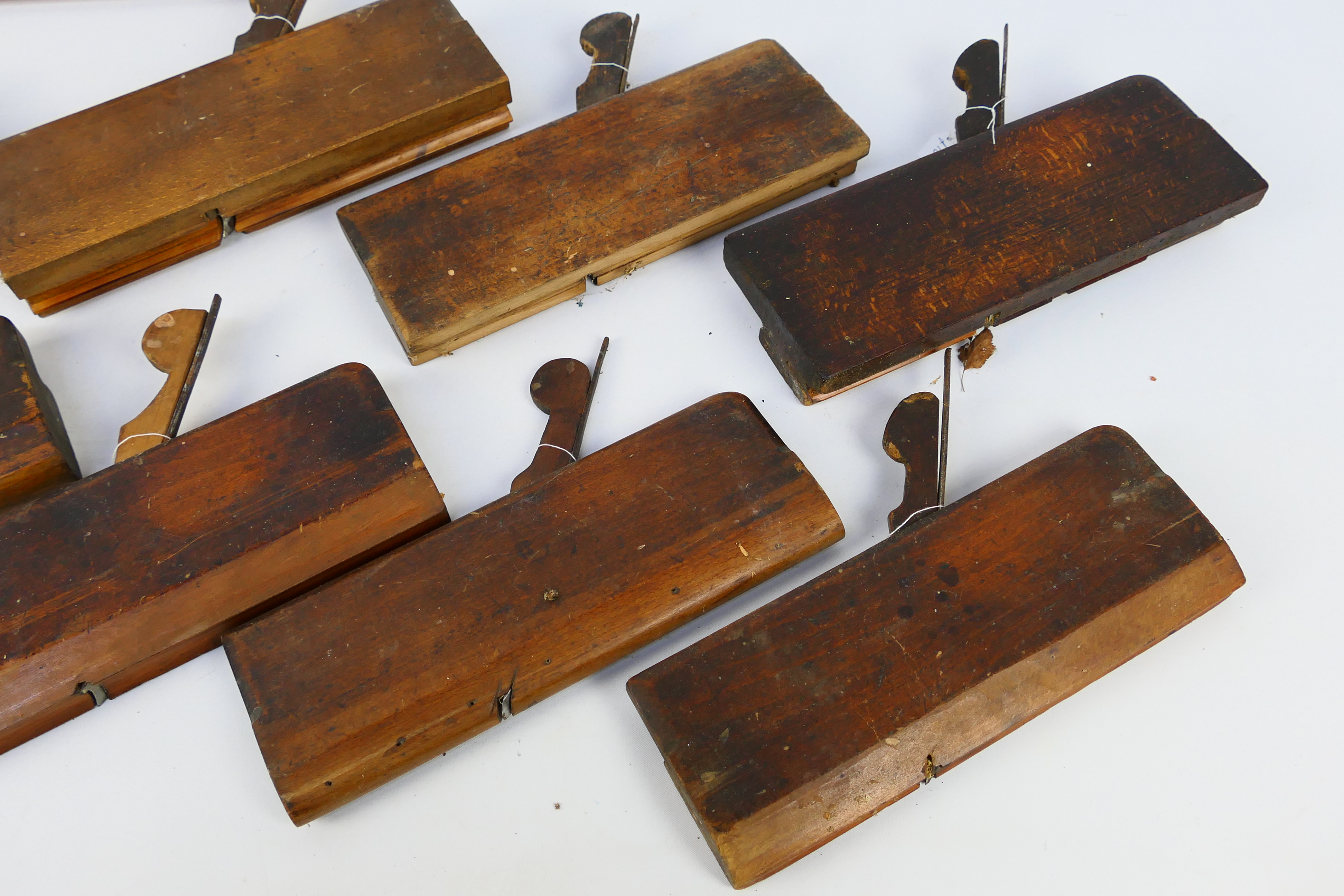 Nine antique moulding planes to include John Moseley & Sons. - Image 4 of 5