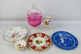 Ceramics to include a Meissen dish, blue and white plate and other,
