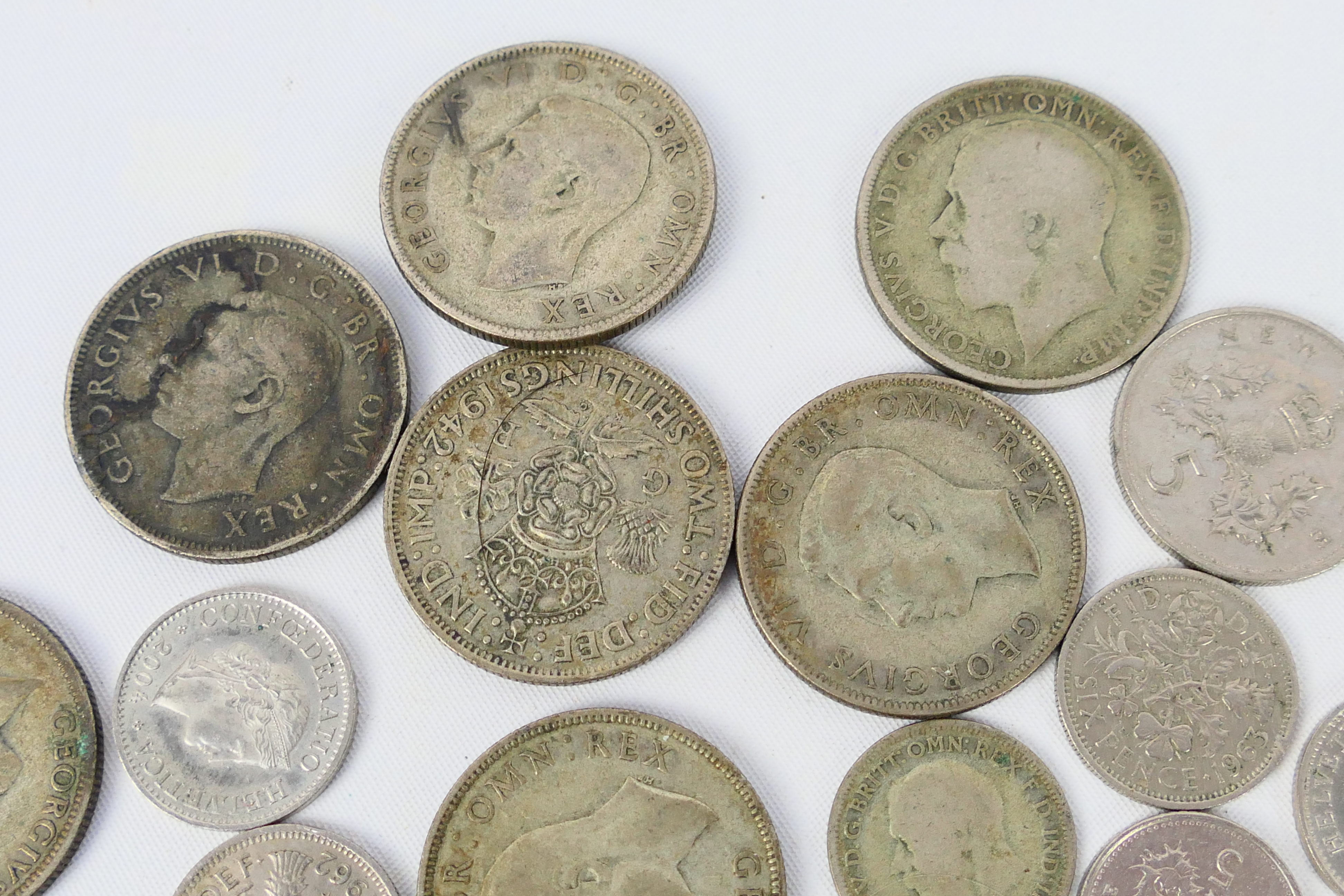 A small quantity of UK and foreign coins, some silver content. - Image 2 of 6