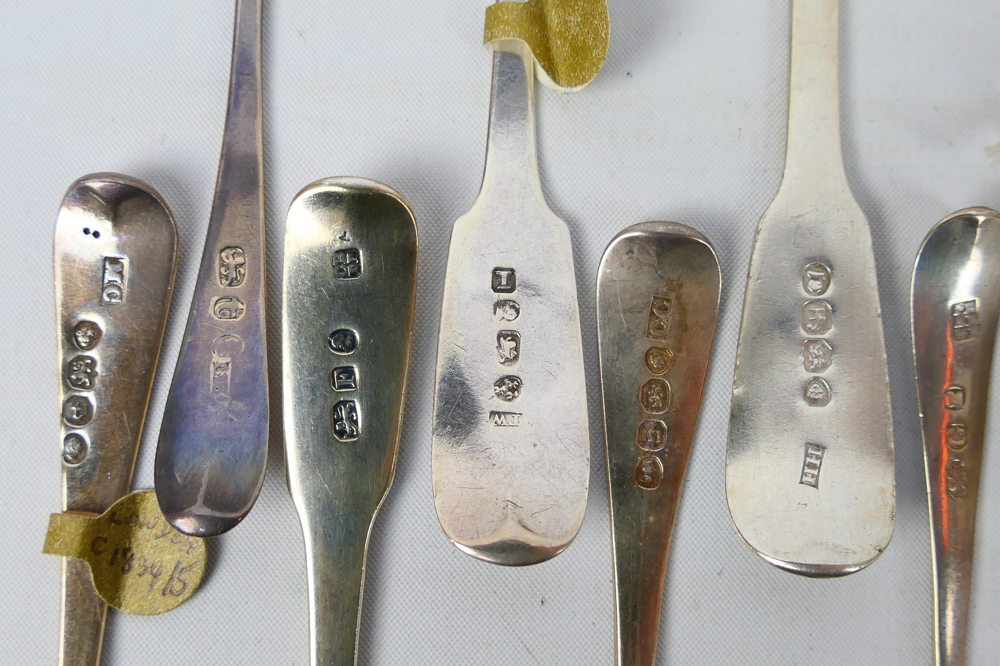 A collection of silver spoons, predominantly Georgian, various assay, date and maker's marks, - Image 10 of 13
