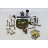 Mixed collectables to include flatware, vintage Liverpool City crest,