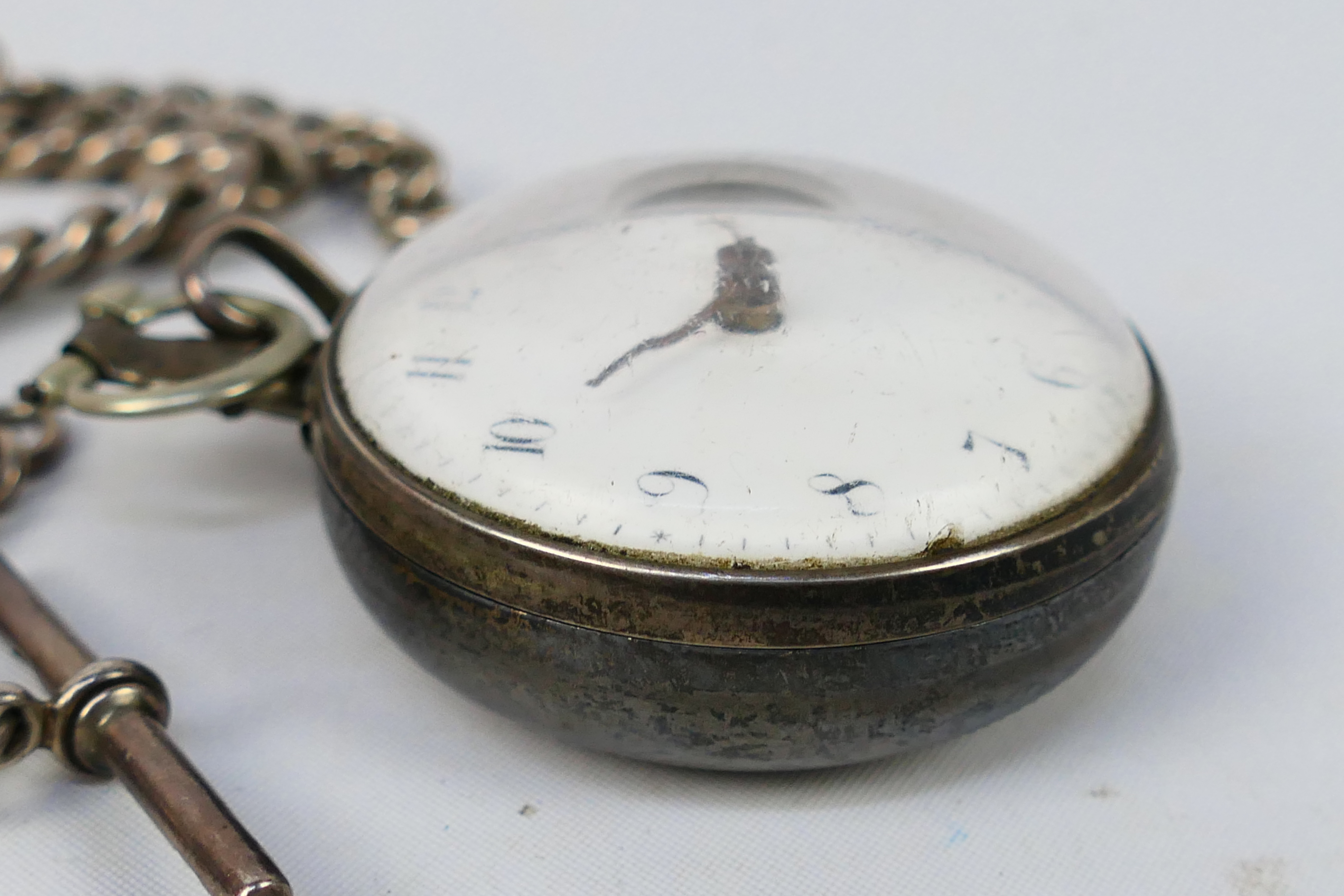A George III silver cased open face pocket watch, - Image 3 of 14
