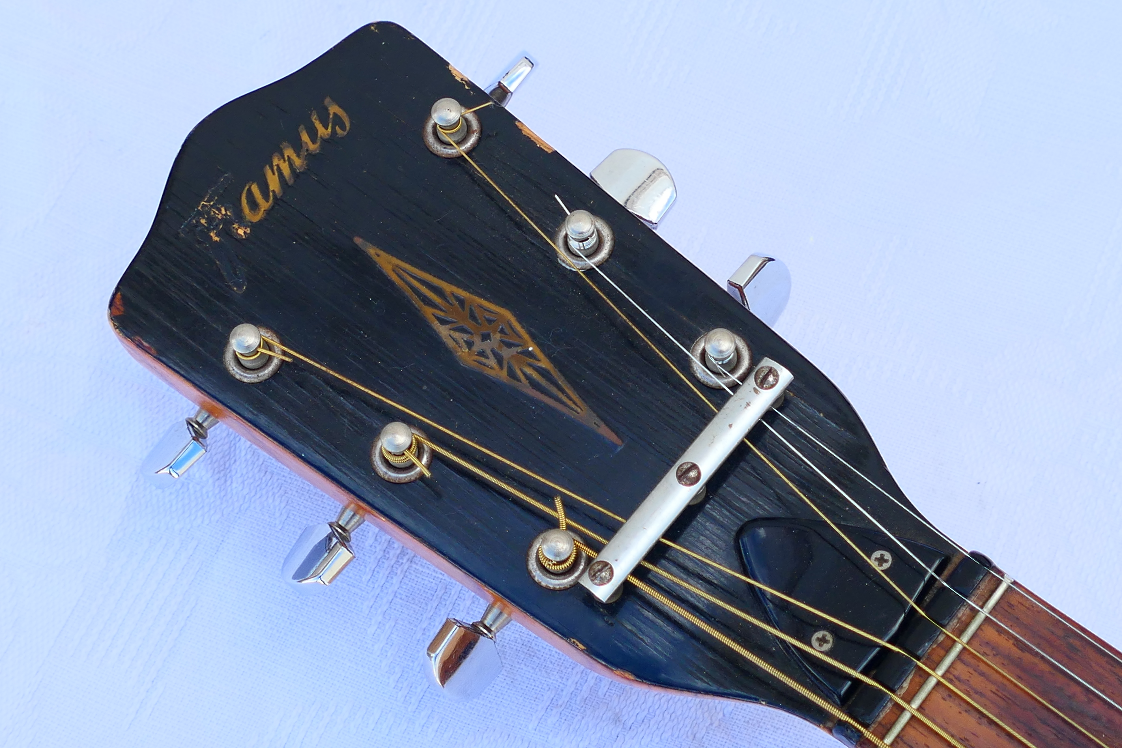 A German Framus acoustic guitar in fitted hard case, model 5/196, serial number 187**. - Image 5 of 11