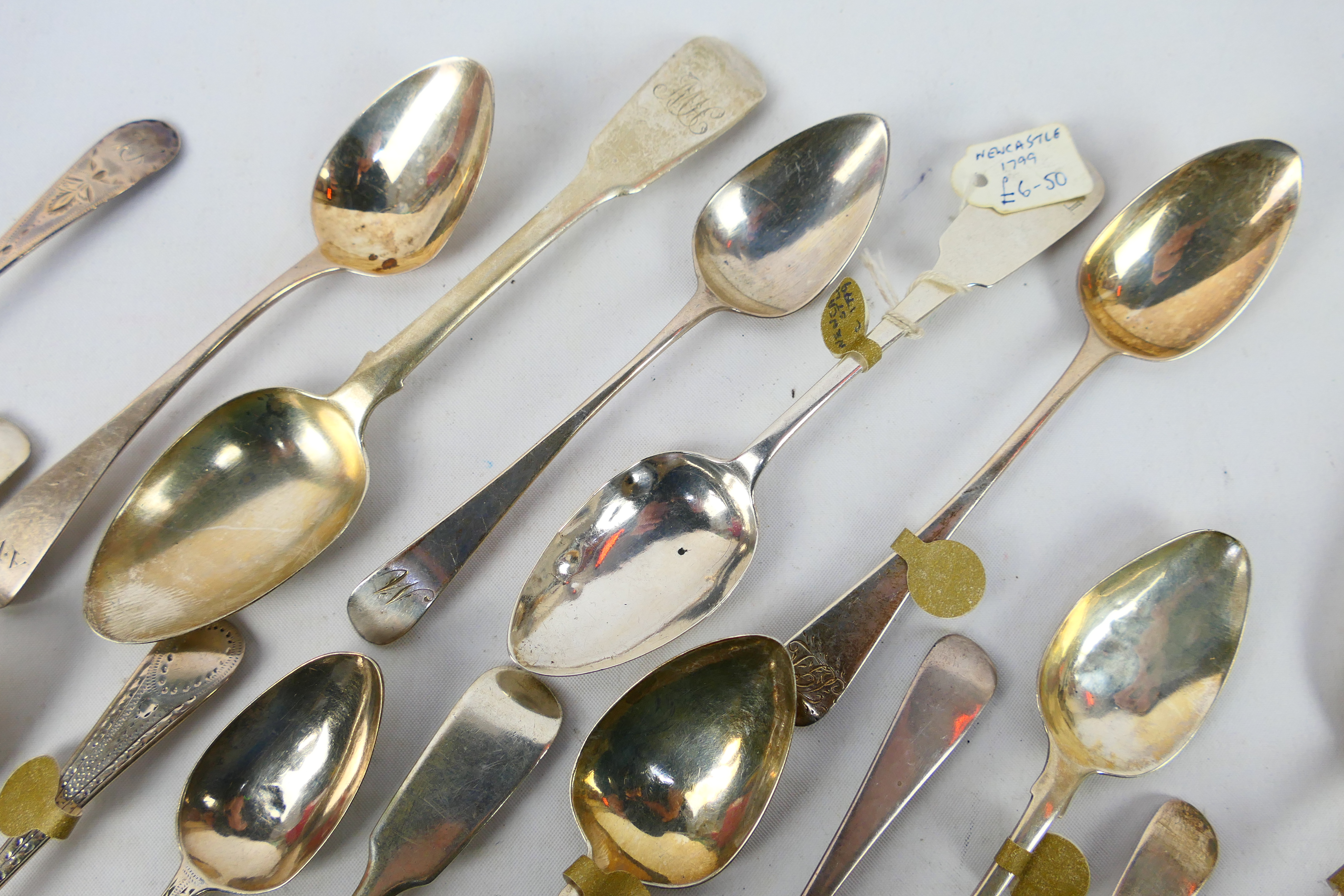 A collection of silver spoons, predominantly Georgian, various assay, date and maker's marks, - Image 8 of 13