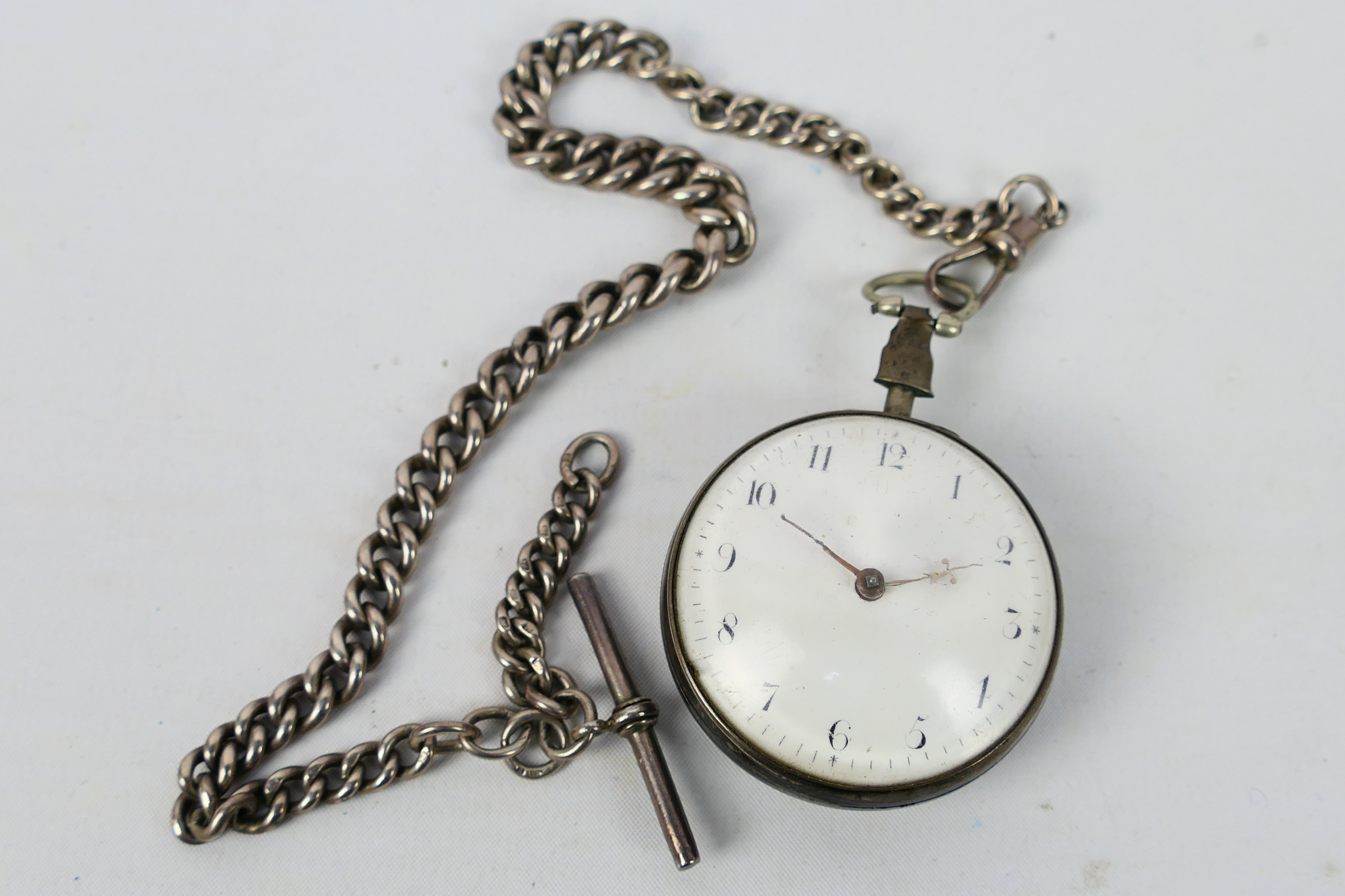 A George III silver cased open face pocket watch,