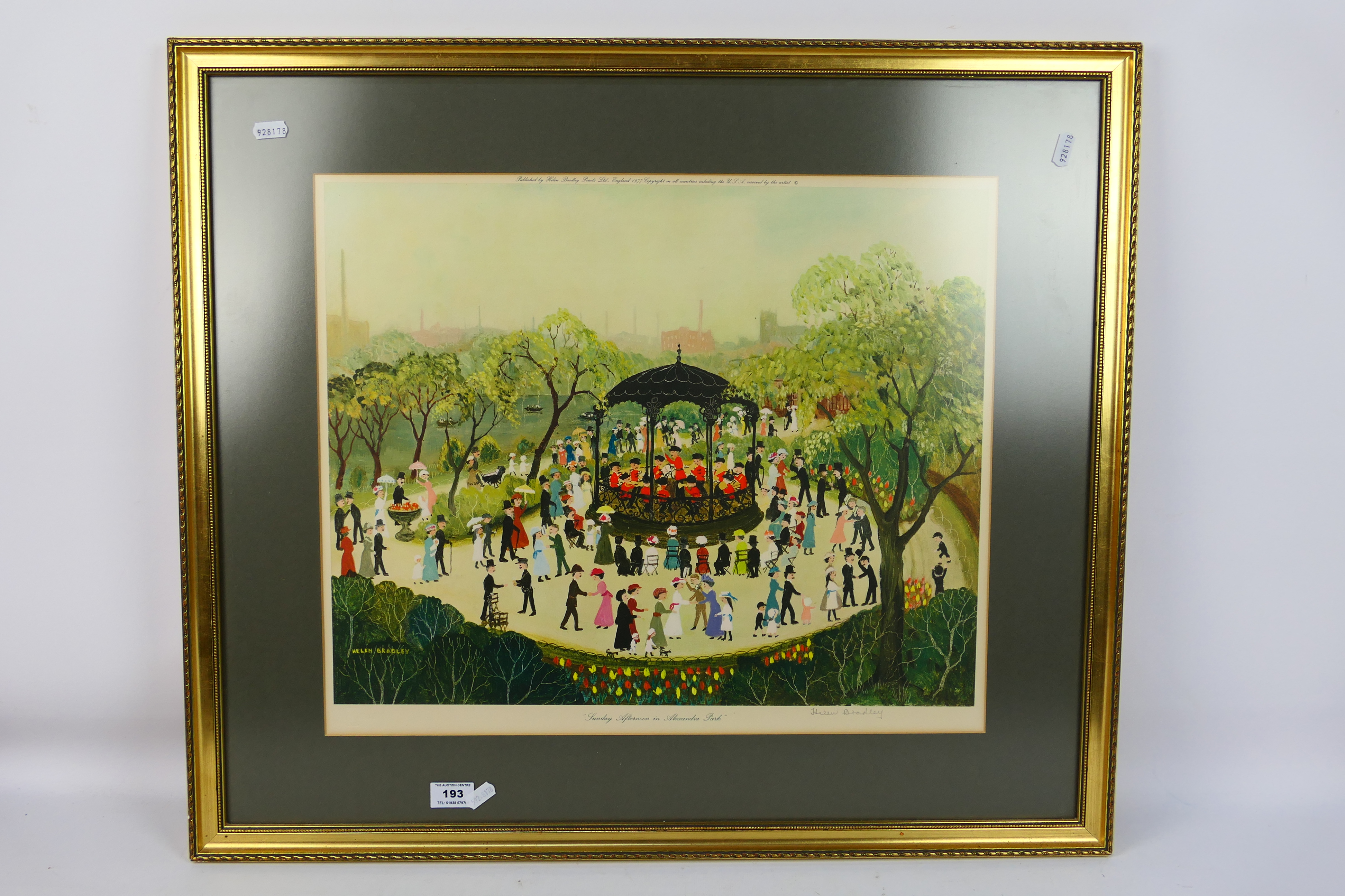 A Helen Bradley pencil signed print, Sunday Afternoon In Alexandra Park, - Image 2 of 6