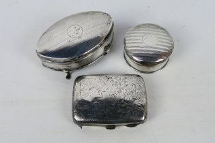 Three pieces of silver to include an Edward VII cigarette case engraved to the cover Oldham