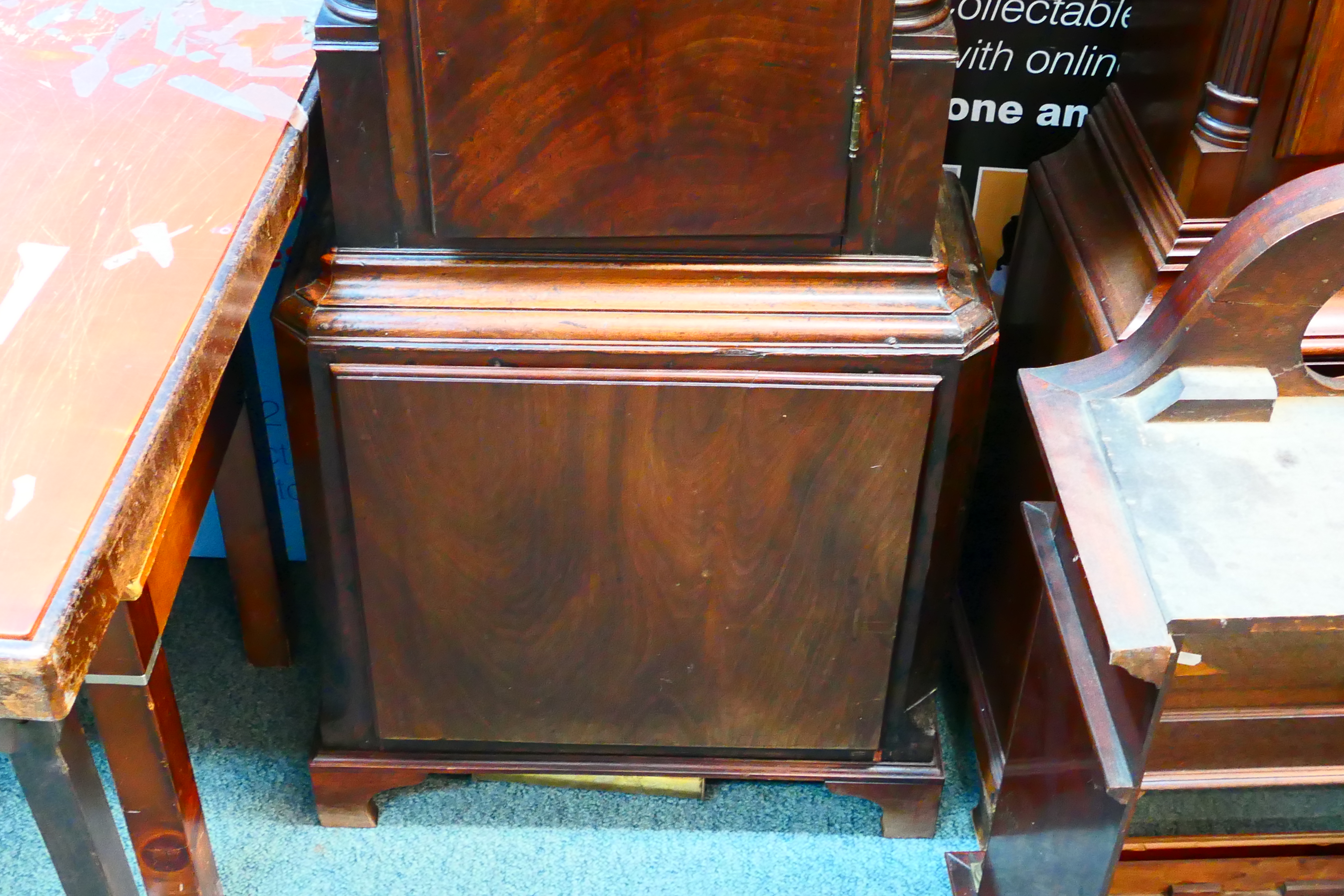 A late 18th century mahogany-cased 8-day longcase clock, signed to the arched, painted, - Image 6 of 34