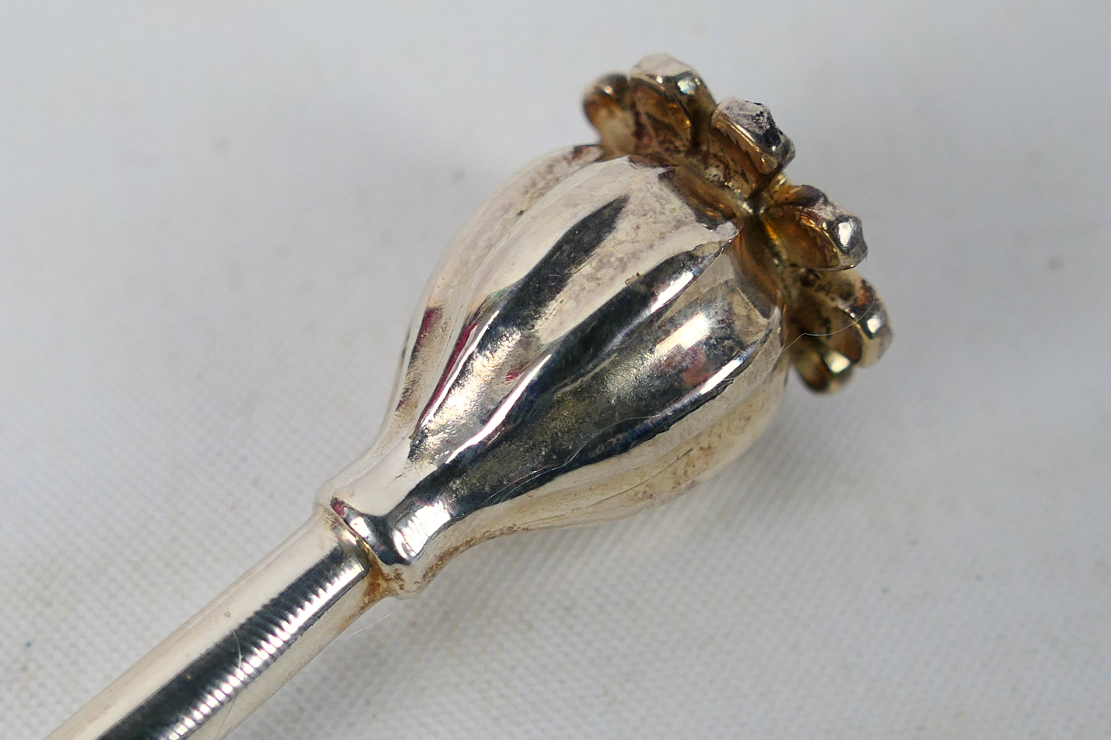 Scottish Silver - A long stem silver spoon by Graham Leishman Stewart (Dunblane 1955-2020) with - Image 3 of 7