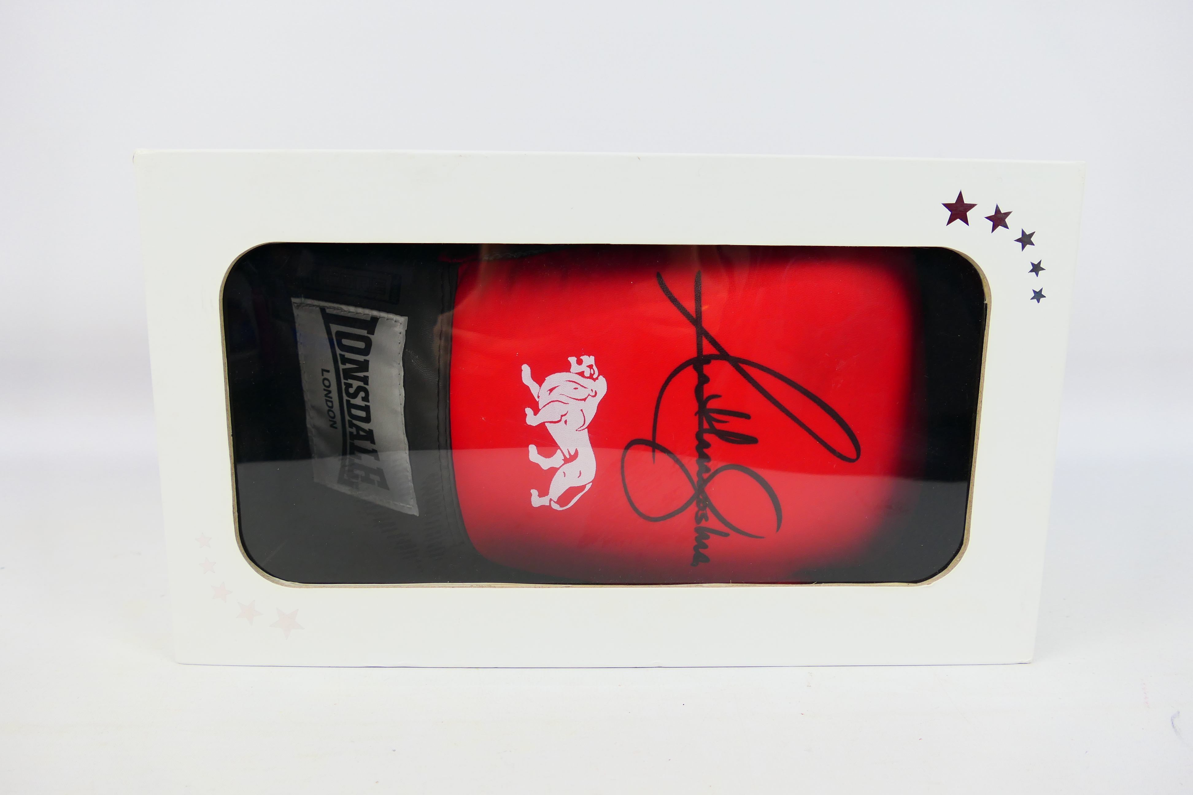 Boxing Interest - A red Lonsdale boxing glove signed by Anthony Joshua, - Image 4 of 5