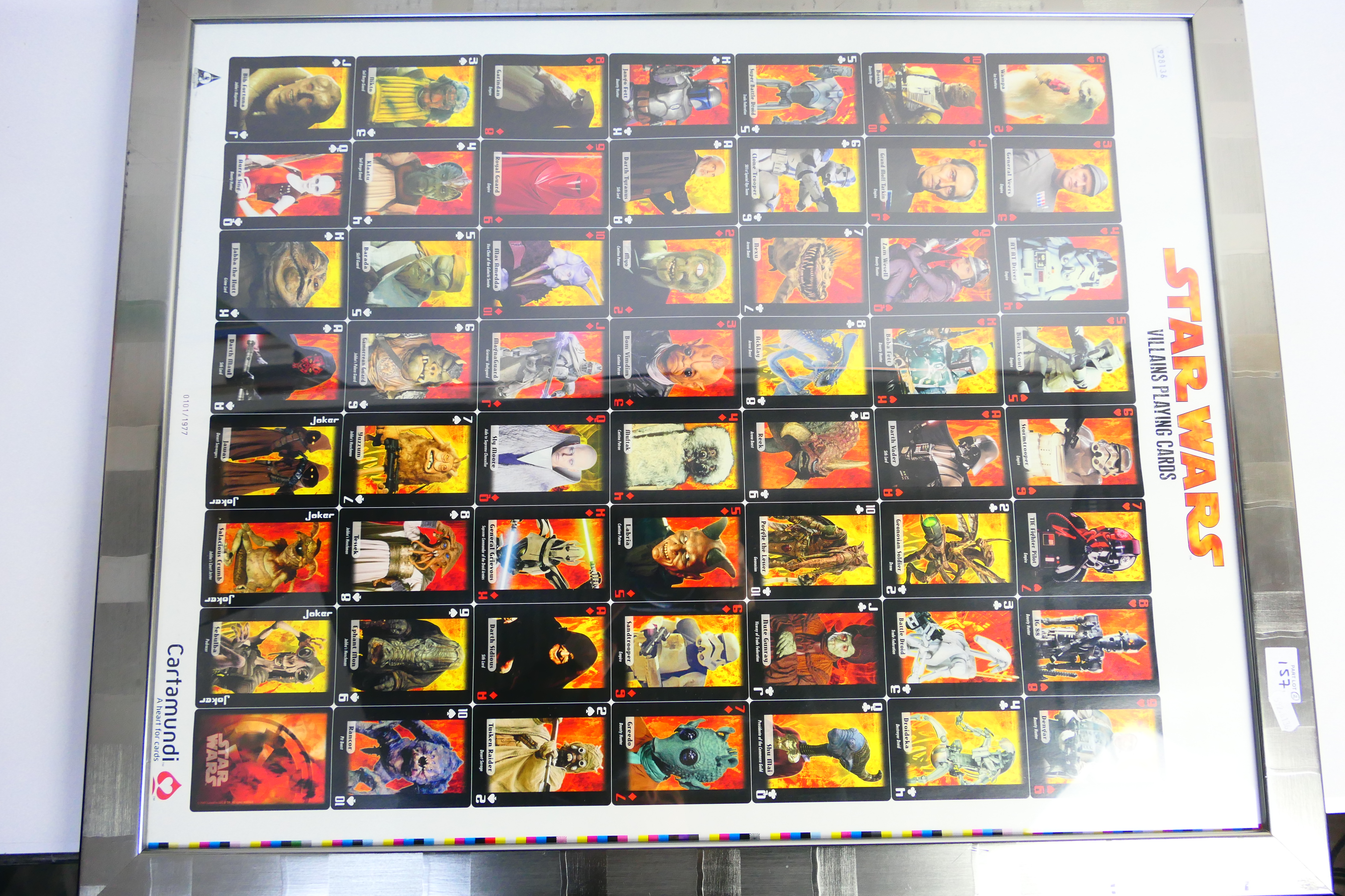 Star Wars - Two limited edition, framed display pieces of Cartamundi uncut playing card sheets, - Image 6 of 8