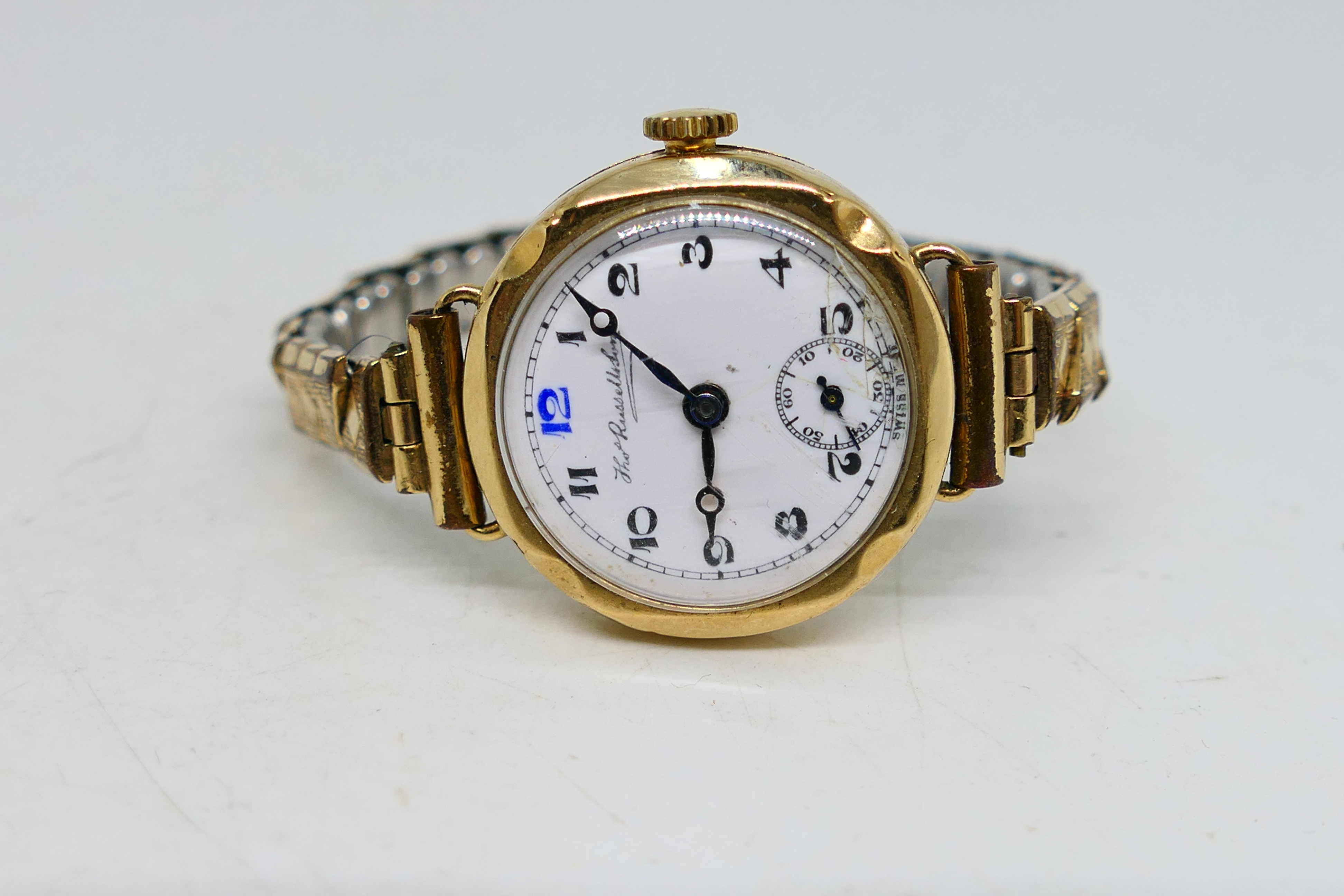 A 9ct gold cased wrist watch, - Image 2 of 4