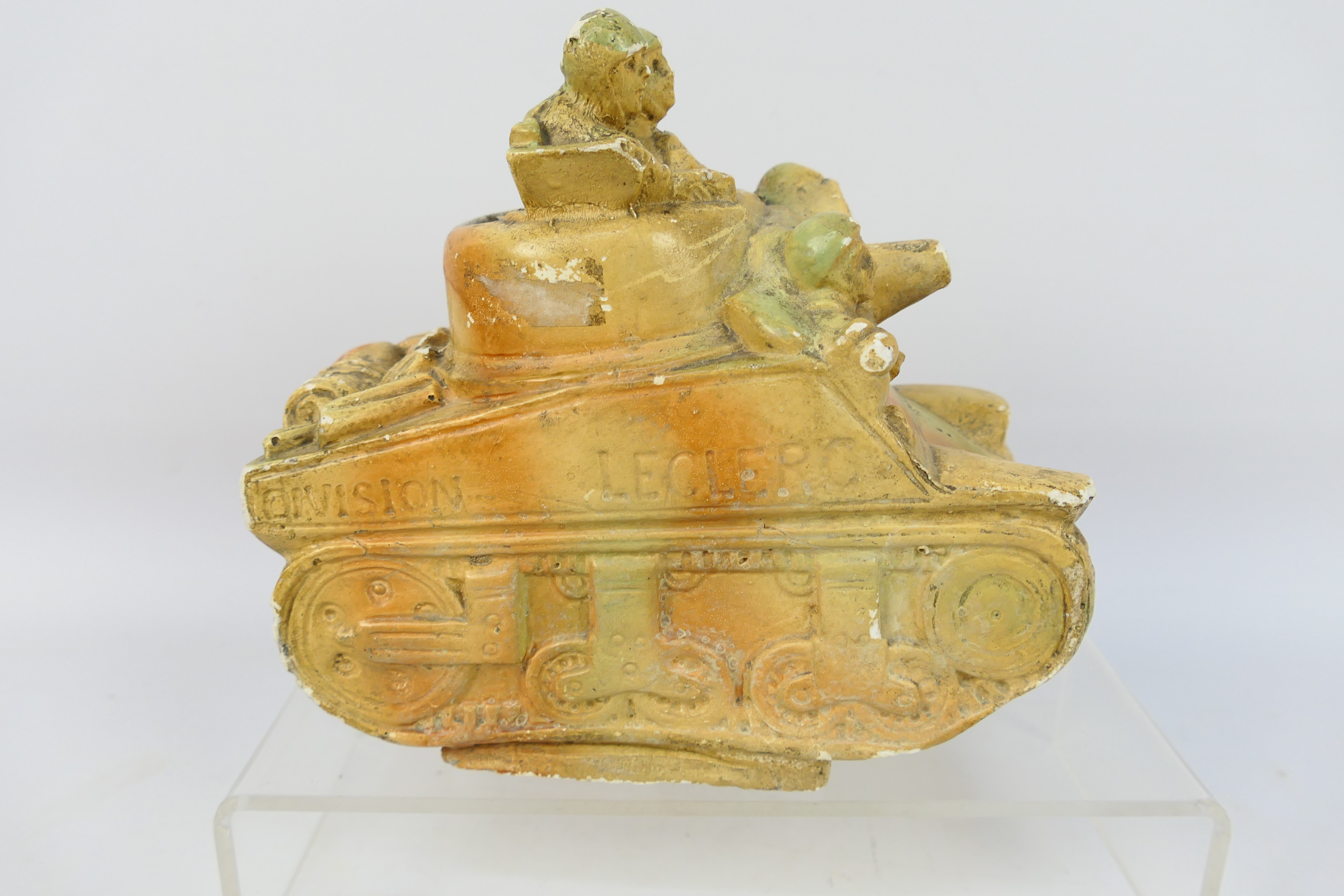 A ceramic model depicting a stylised French tank, - Image 3 of 6