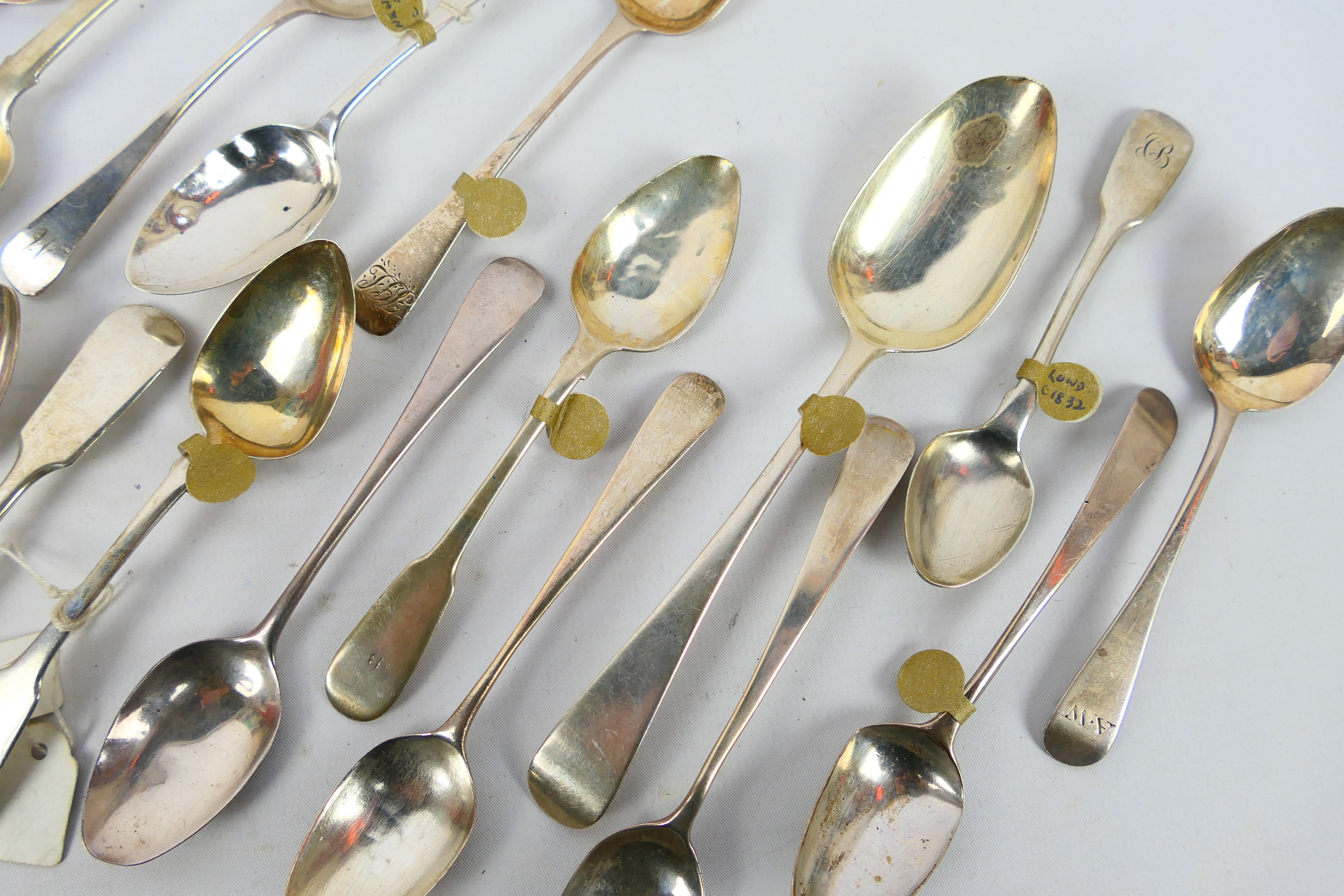 A collection of silver spoons, predominantly Georgian, various assay, date and maker's marks, - Image 9 of 13
