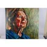 A large canvas print after Lorna May Wadsworth depicting Baroness Margaret Thatcher,