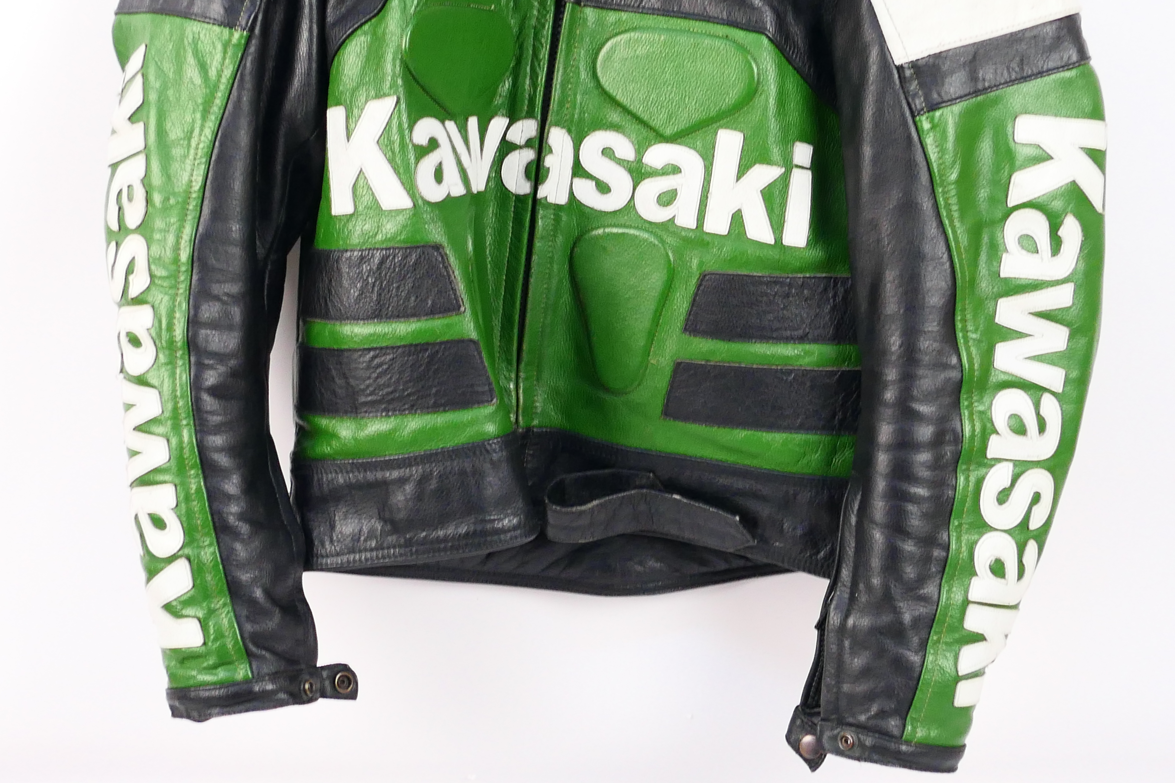 Isle Of Man TT Interest - A signed Kawasaki leather motorcycle jacket, - Image 3 of 10