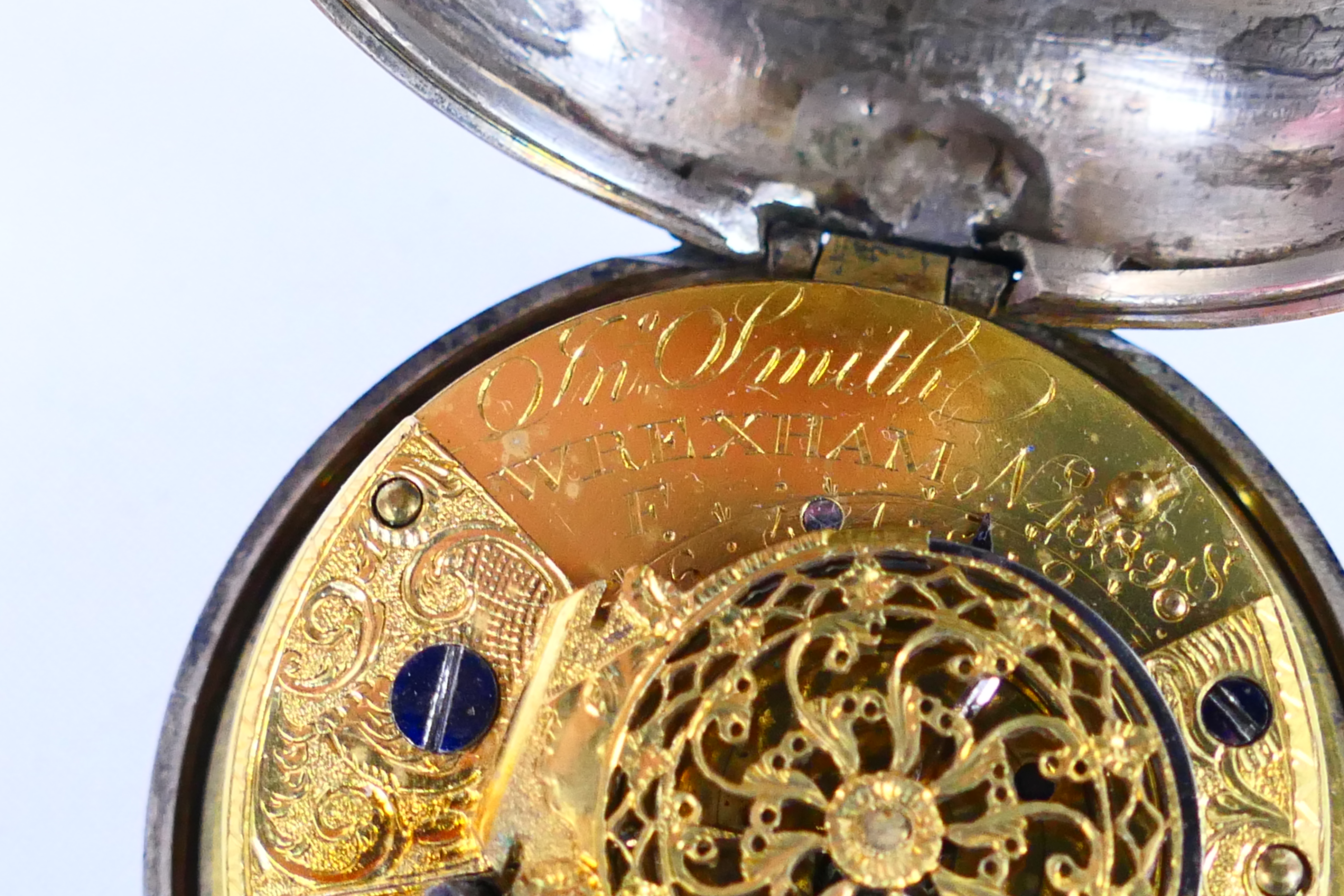 A George III silver cased open face pocket watch, - Image 6 of 14