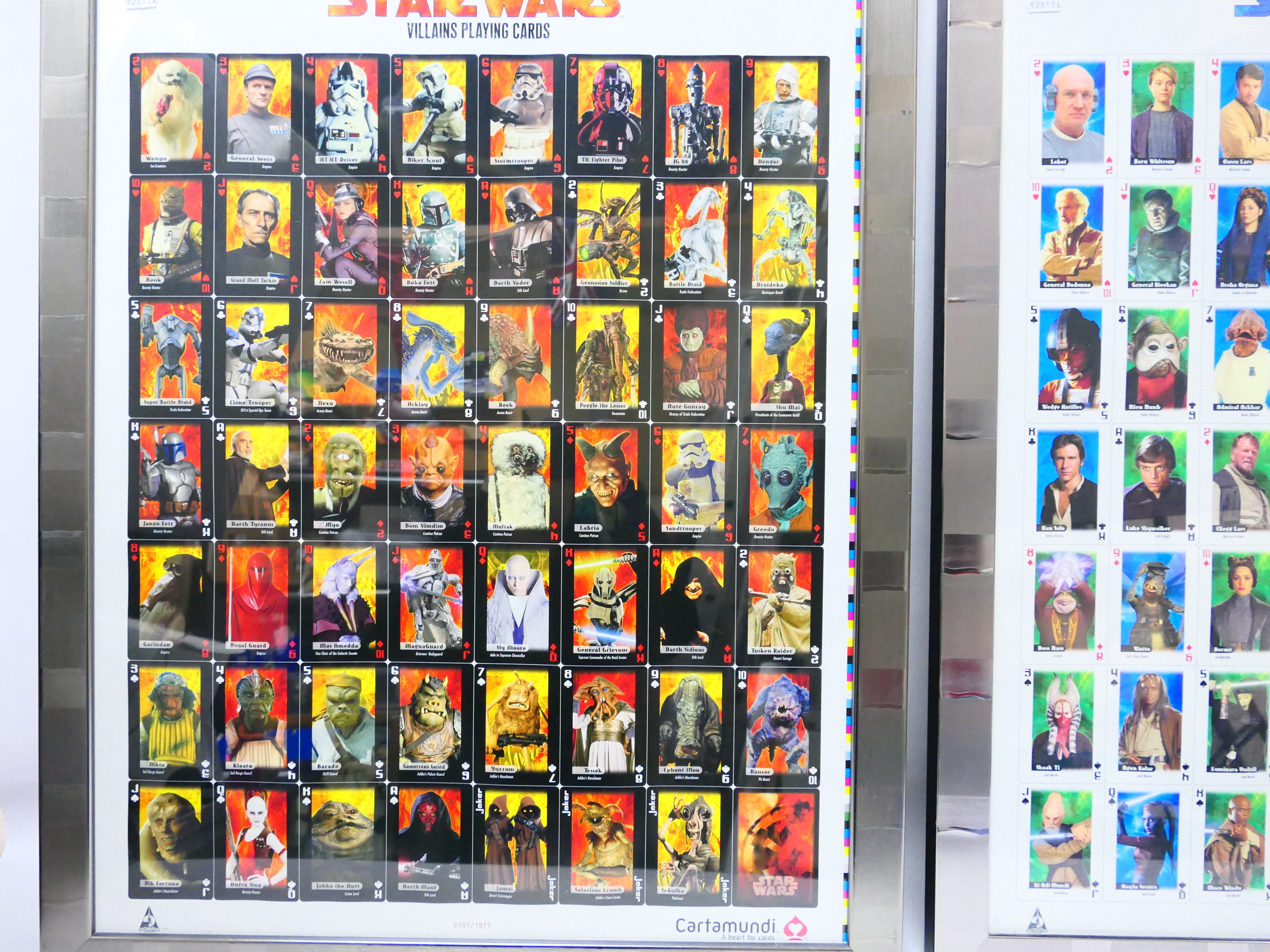 Star Wars - Two limited edition, framed display pieces of Cartamundi uncut playing card sheets, - Image 3 of 8
