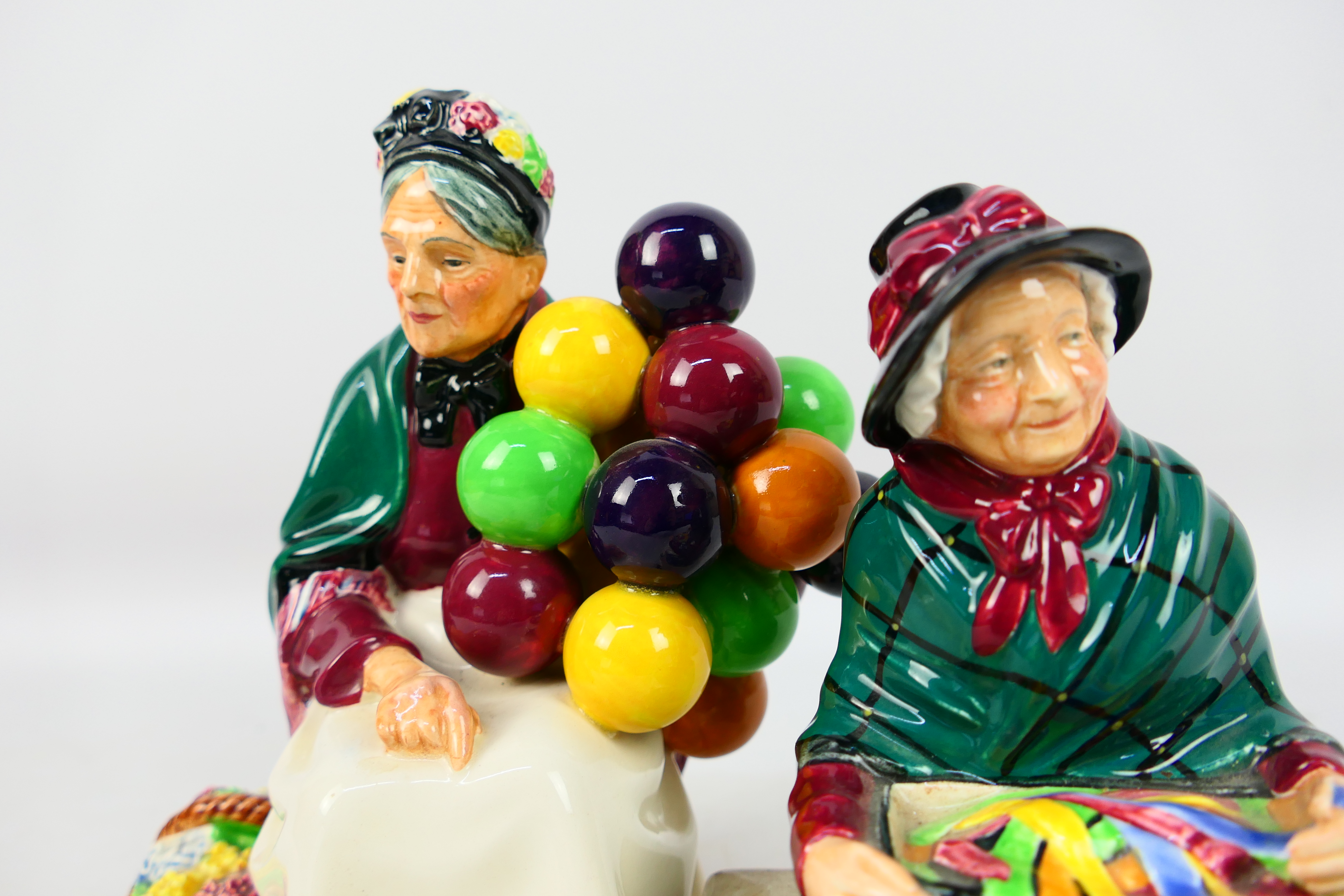 Two Royal Doulton figures comprising # HN1315 The Old Balloon Seller and # HN2017 Silks And Ribbons, - Image 5 of 5