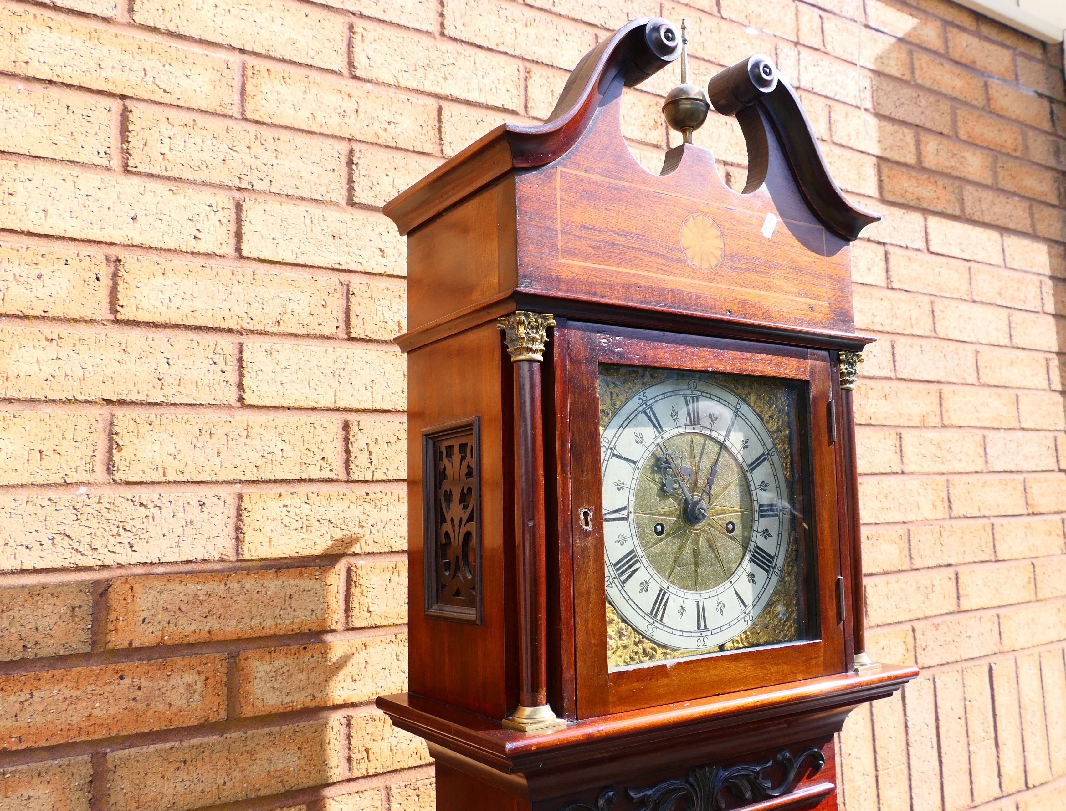An interesting 8-day brass dial longcase clock, - Image 4 of 10
