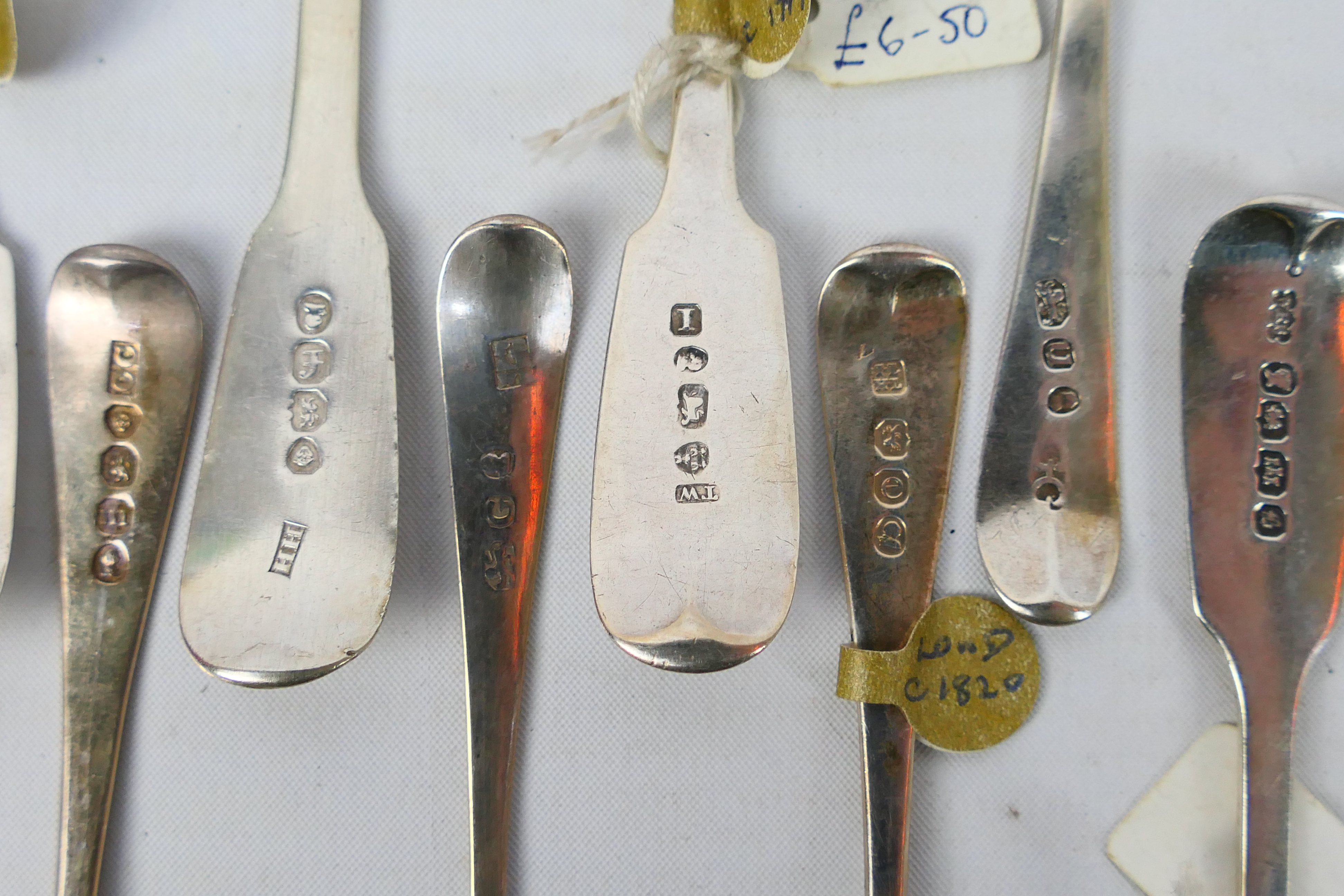 A collection of silver spoons, predominantly Georgian, various assay, date and maker's marks, - Image 11 of 13