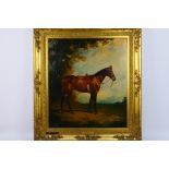 James Lynwood Palmer (1868 - 1941) - An ornately framed oil on canvas, horse study, signed,