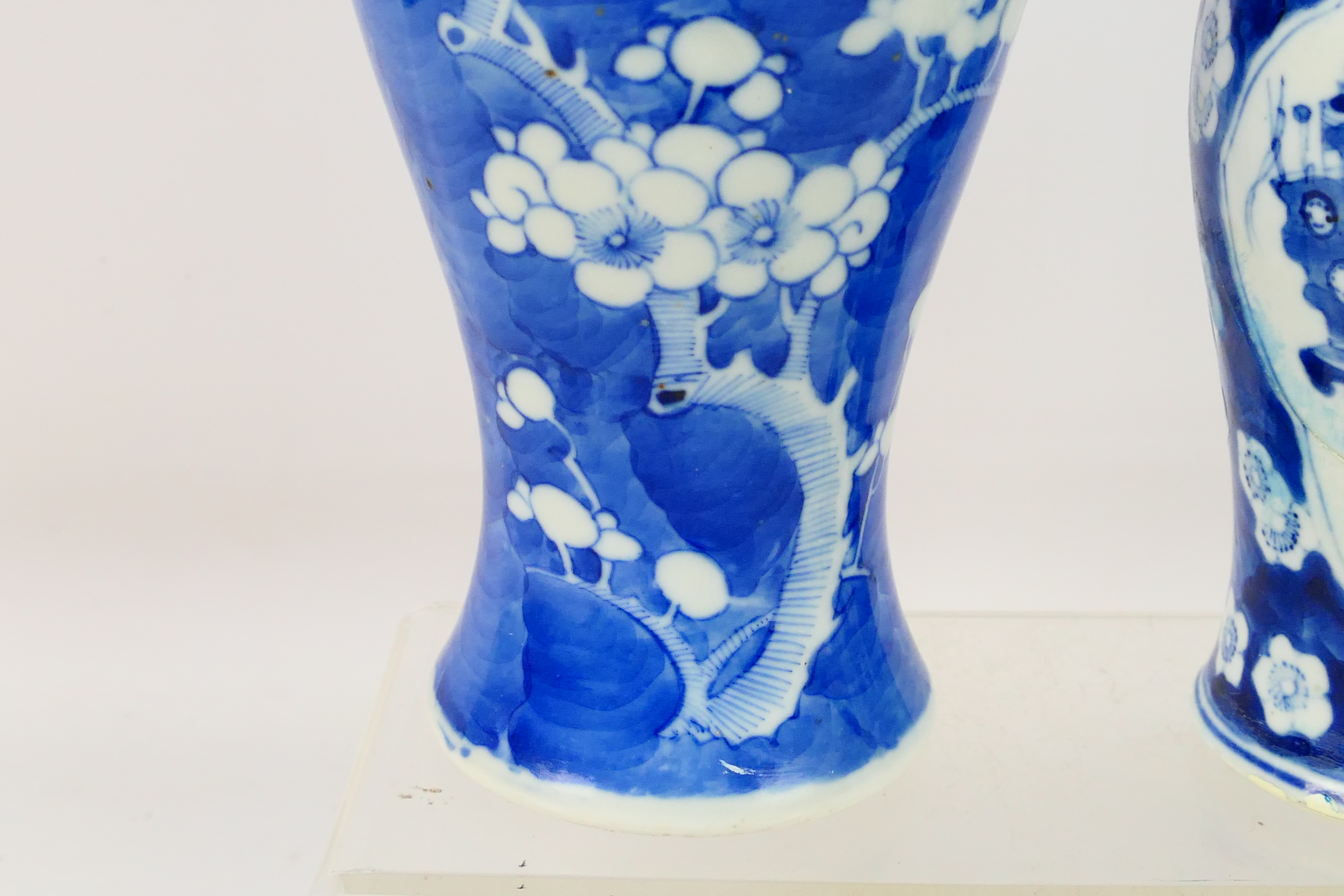 A Chinese blue and white jar and cover, decorated with prunus, - Image 4 of 23