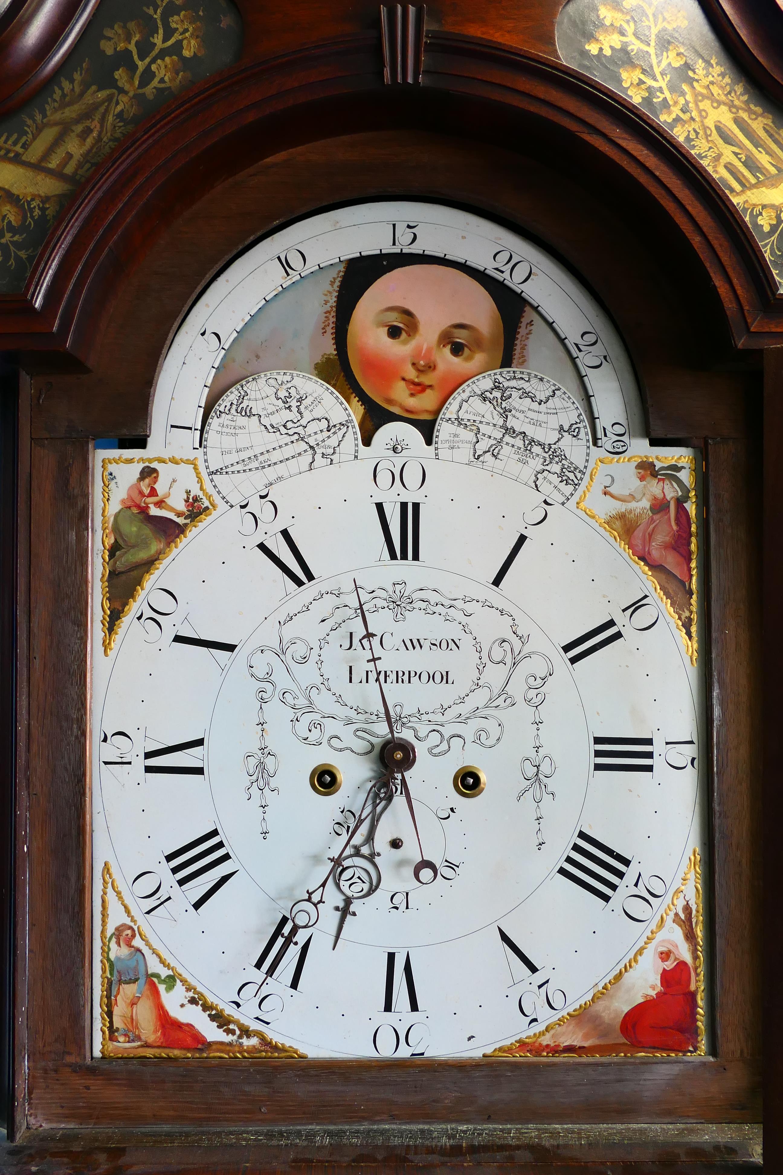 A late 18th century mahogany-cased 8-day longcase clock, signed to the arched, painted, - Image 28 of 34