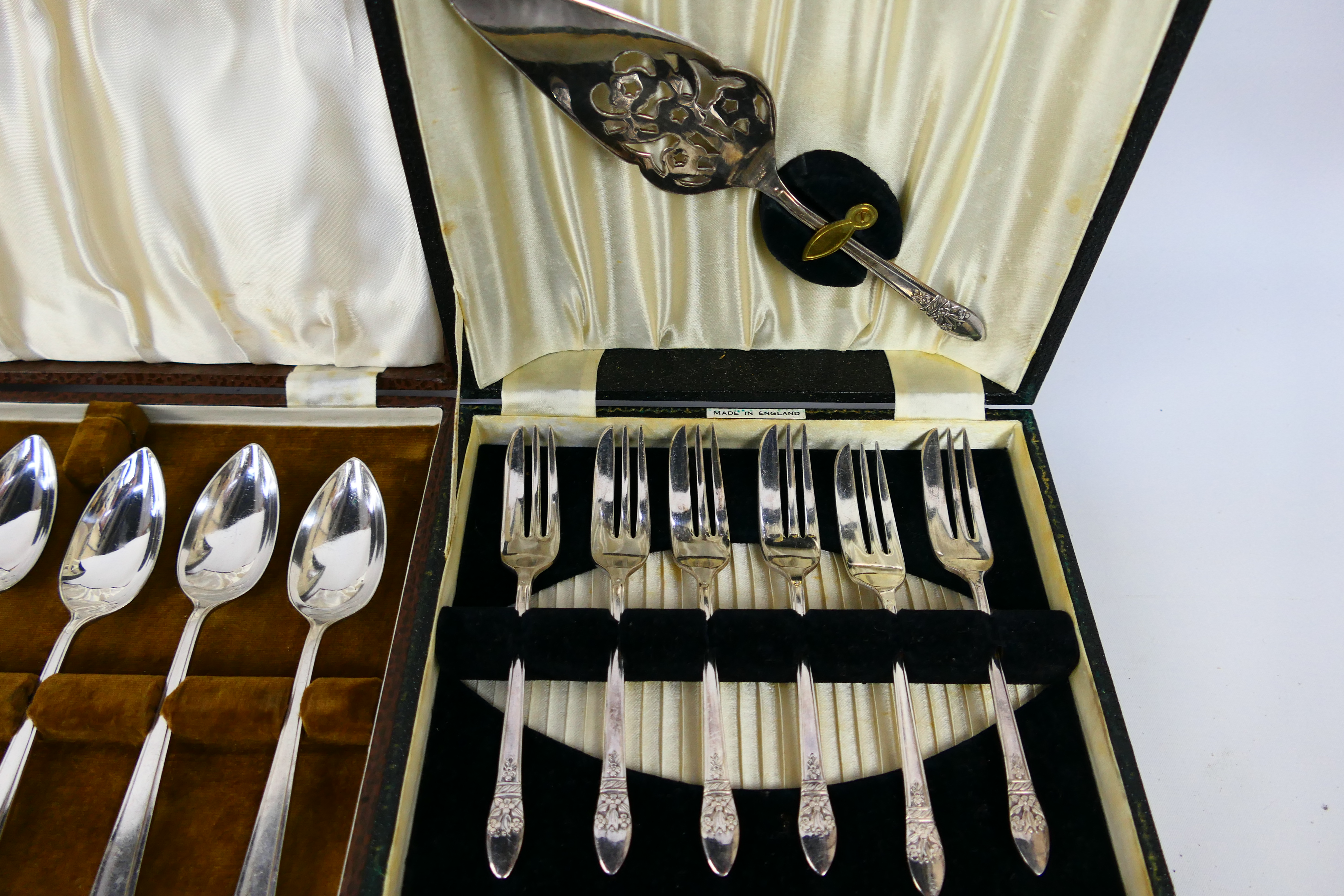 A collection of various silver plated ware including five boxed cutlery sets, - Image 7 of 9