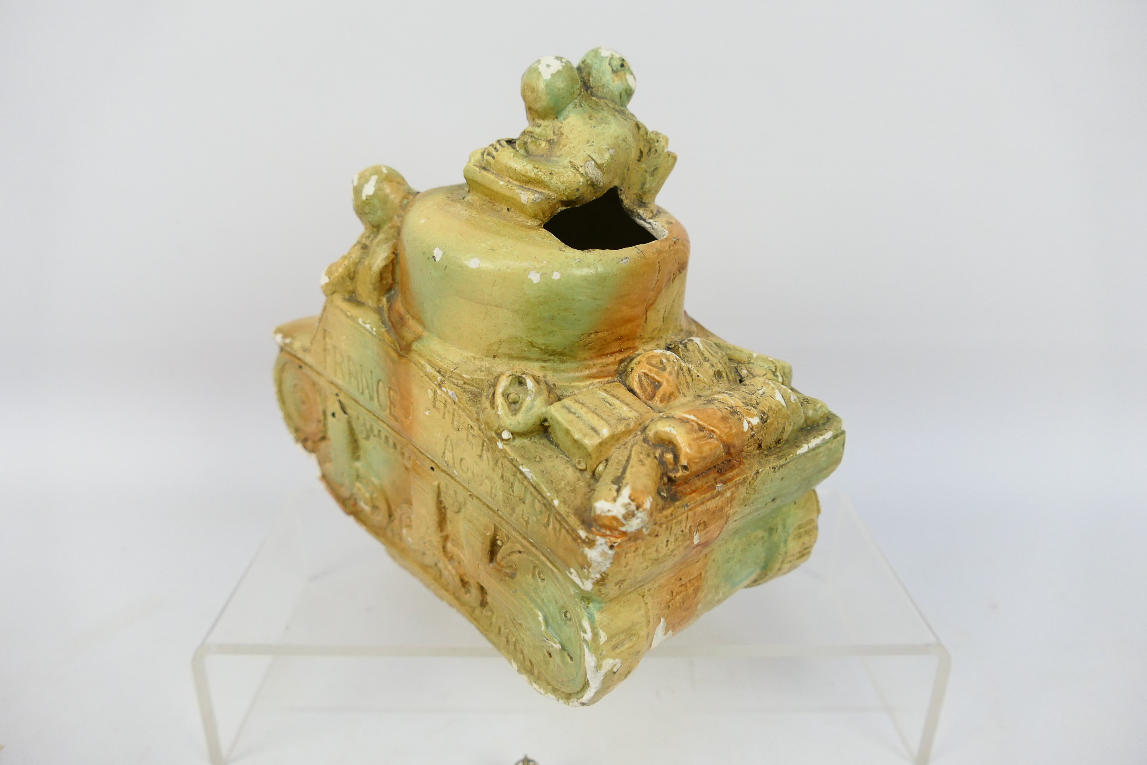 A ceramic model depicting a stylised French tank, - Image 6 of 6