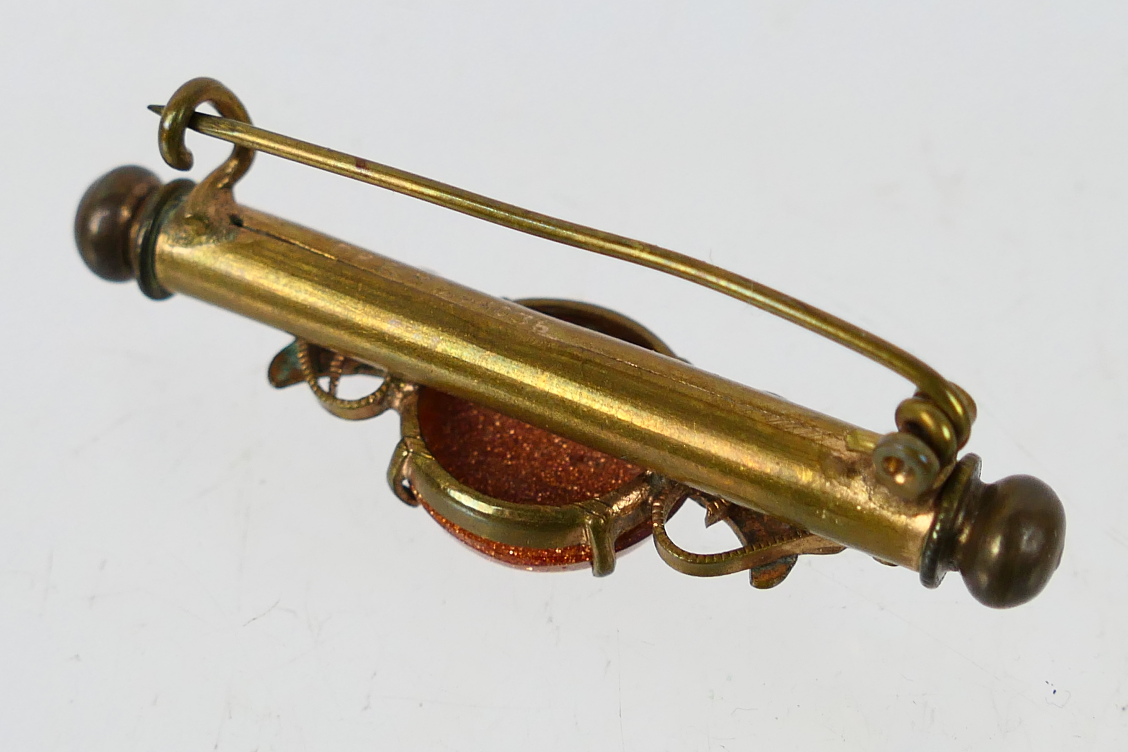 A Victorian yellow metal and pearl stick pin, formed as a bird's talon clutching the pearl, - Image 8 of 9