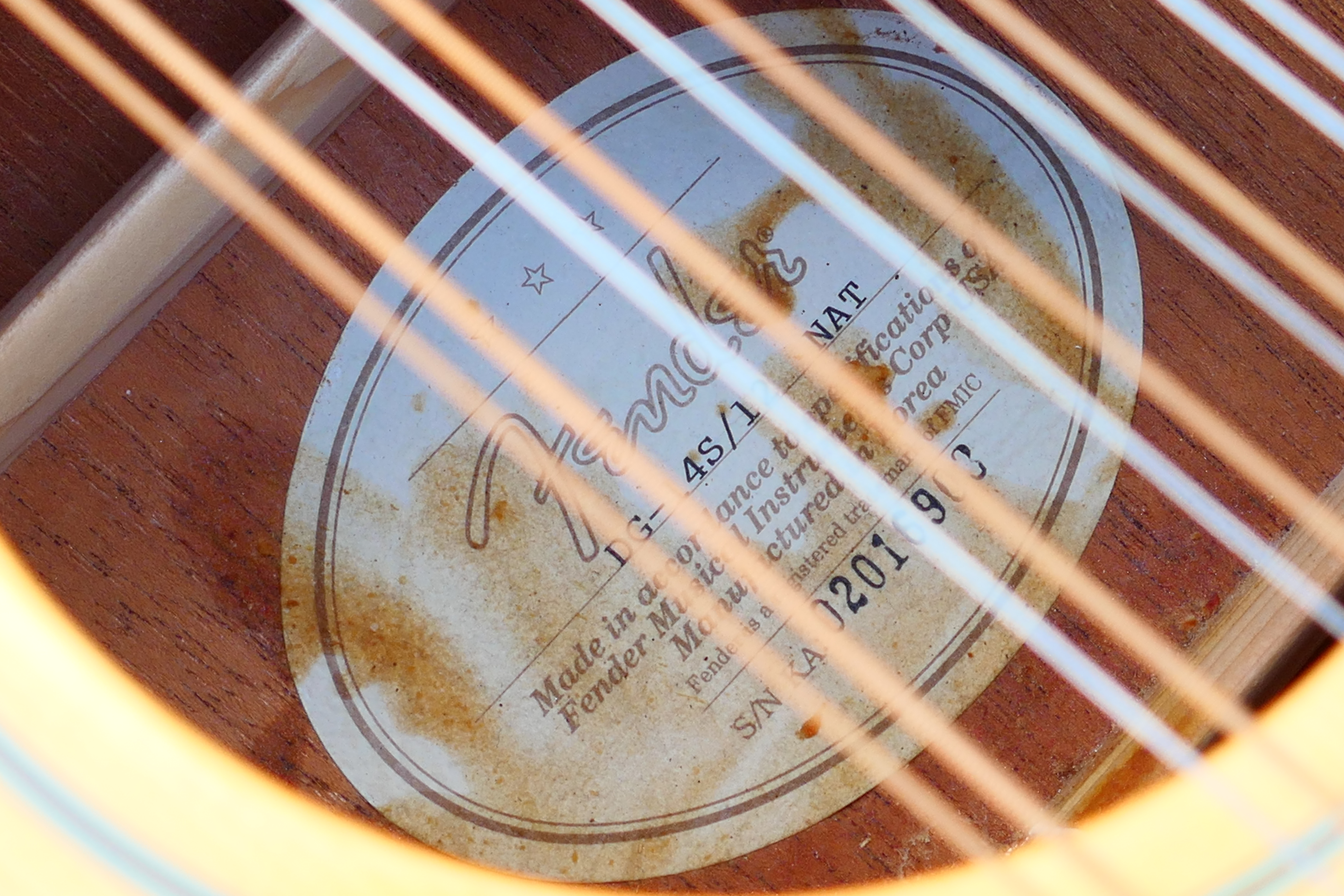 A Fender twelve string acoustic guitar, model DG-14S NAT, serial number 2016***, - Image 5 of 14