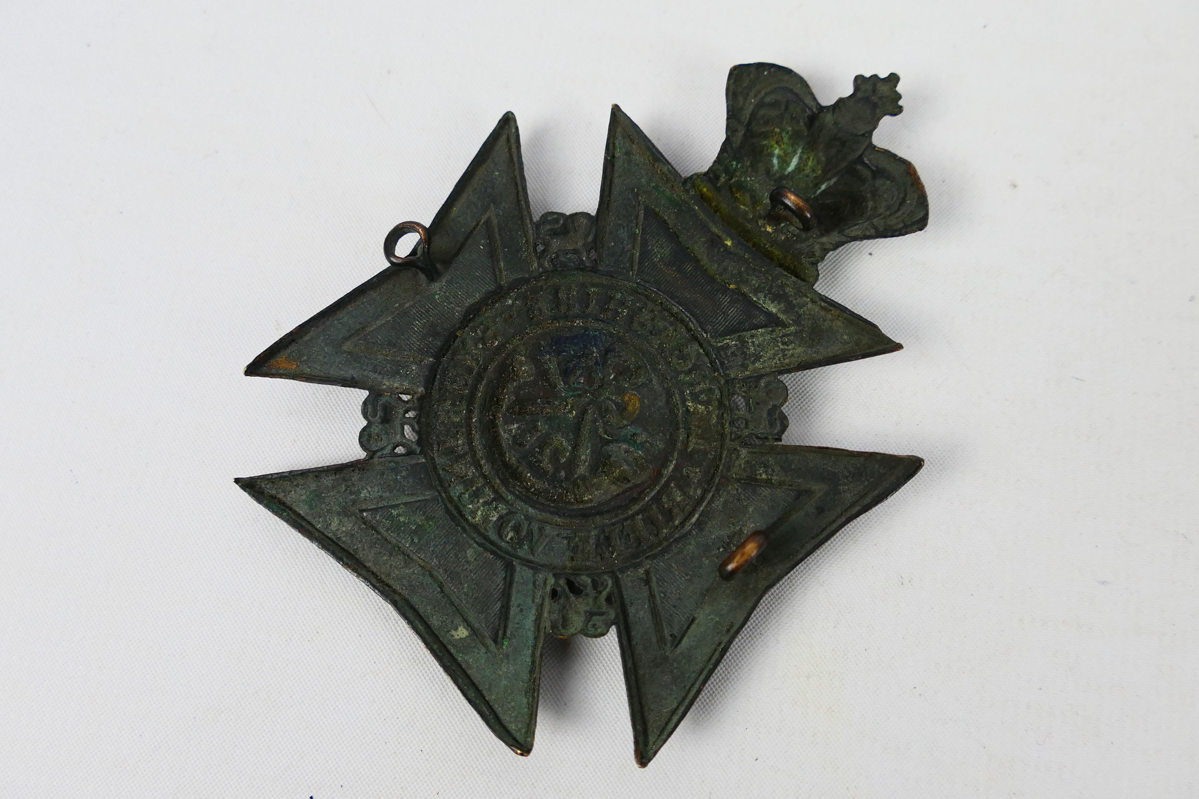 21st (Wigan) Lancashire Rifle Volunteer Corps Victorian helmet plate, - Image 3 of 3