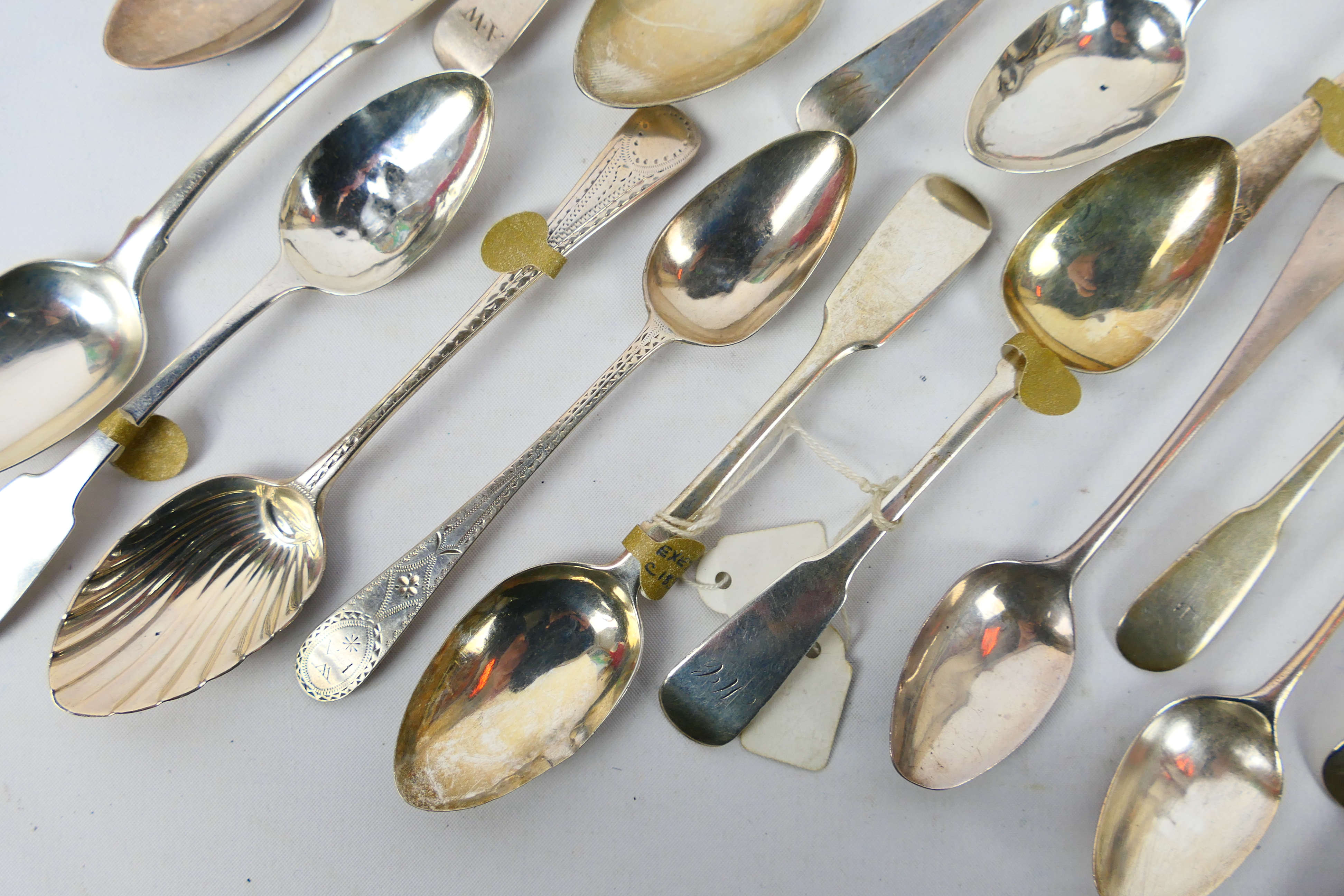 A collection of silver spoons, predominantly Georgian, various assay, date and maker's marks, - Image 4 of 13