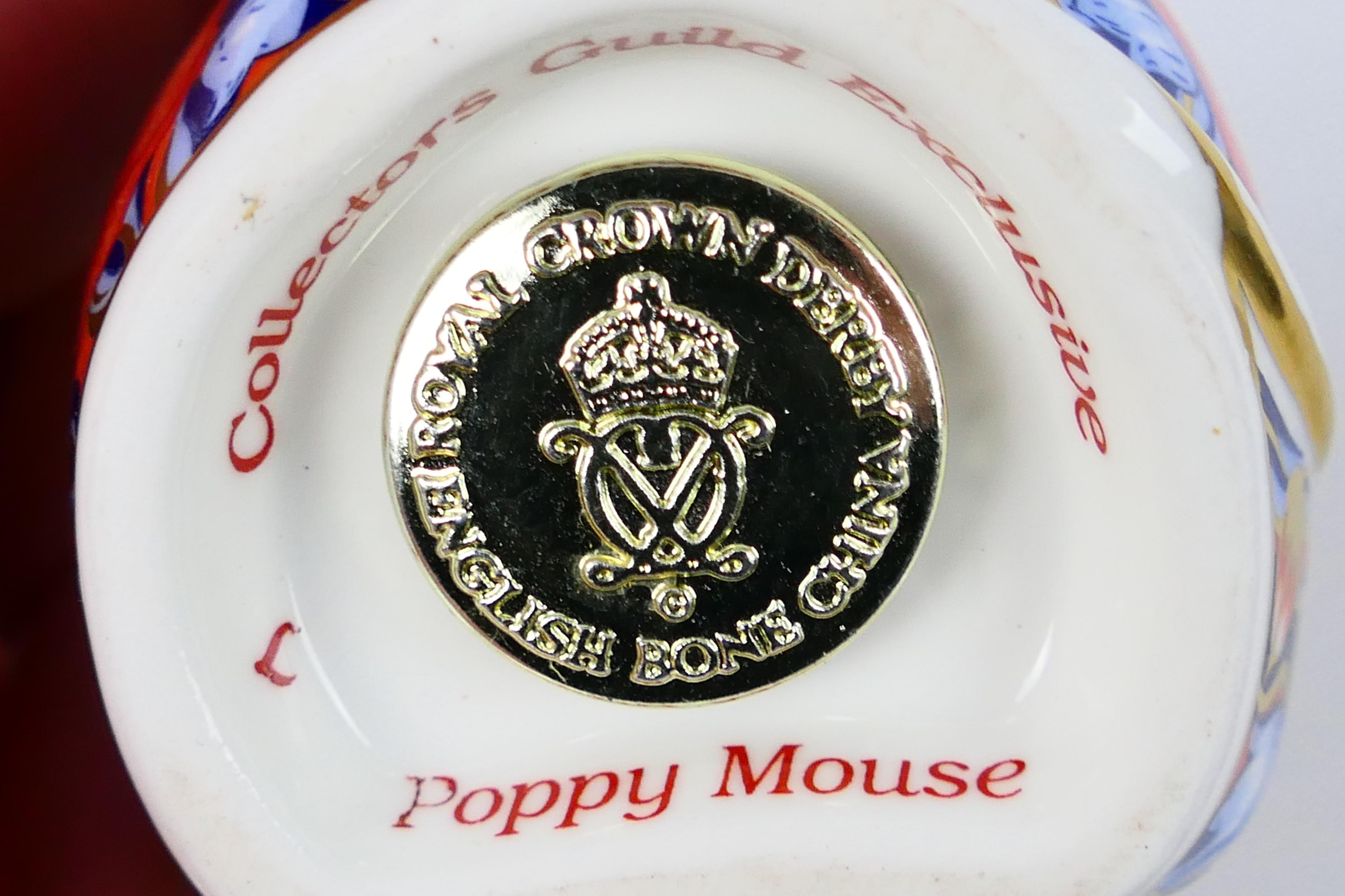 Royal Crown Derby - Three paperweights comprising a Collectors Guild Exclusive Poppy Mouse, - Image 8 of 10