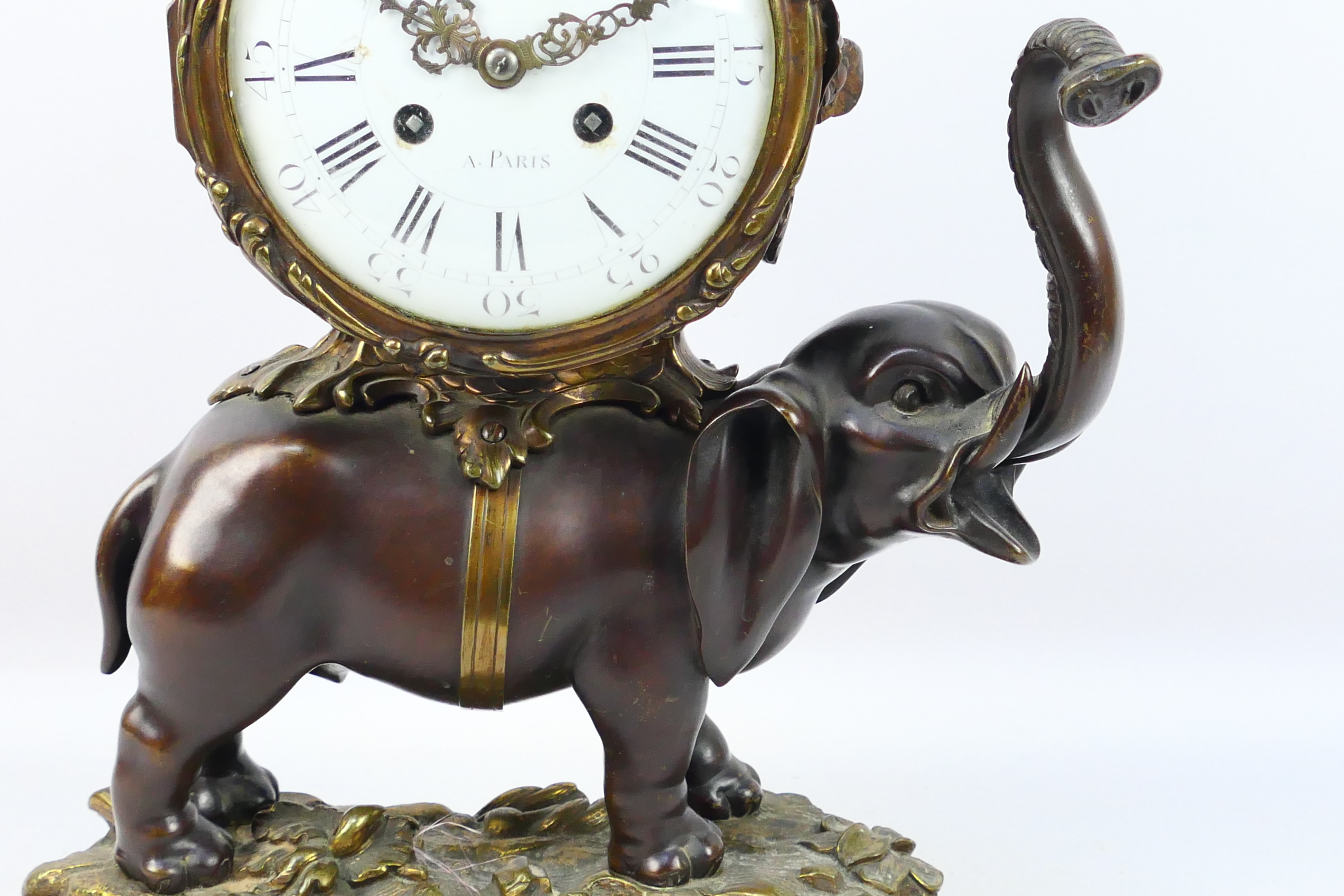 Thuillier, A Paris - a late 19th C French mantel clock of patinated bronze, - Image 5 of 15