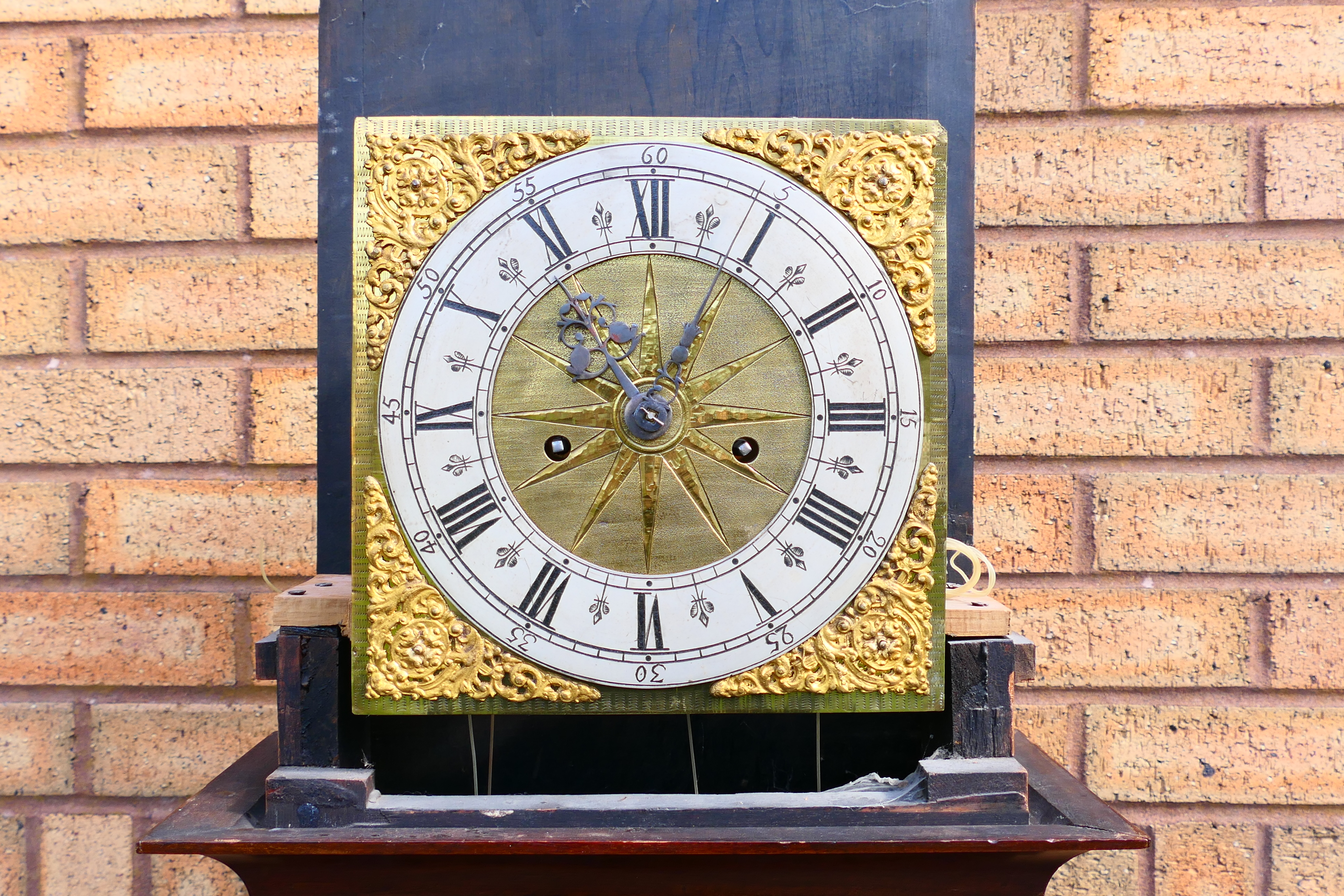 An interesting 8-day brass dial longcase clock, - Image 10 of 10