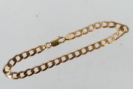 A 9ct yellow gold curb link bracelet, 21 cm (l), approximately 9.1 grams.