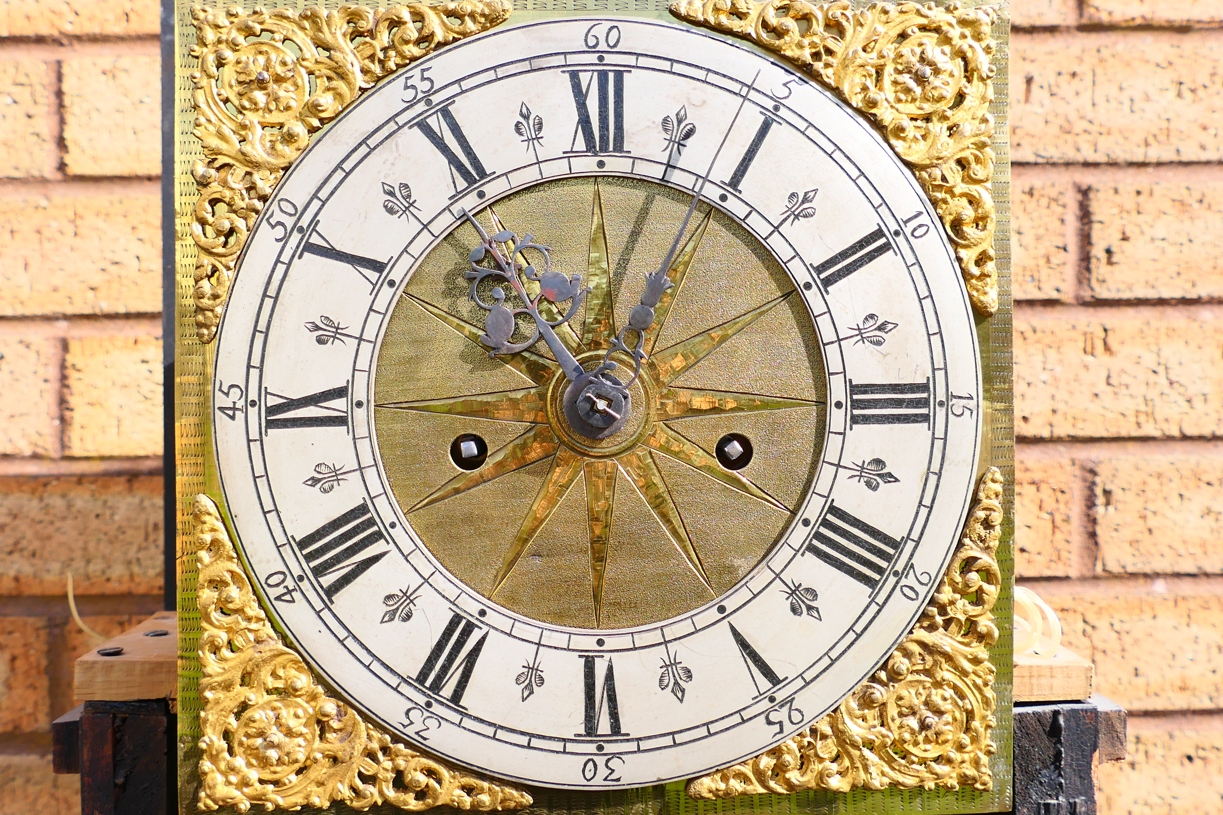 An interesting 8-day brass dial longcase clock, - Image 5 of 10