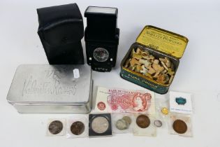 Lot to include a Canon Speedlite 199A, a Series C 10 Shilling Note (Fforde),