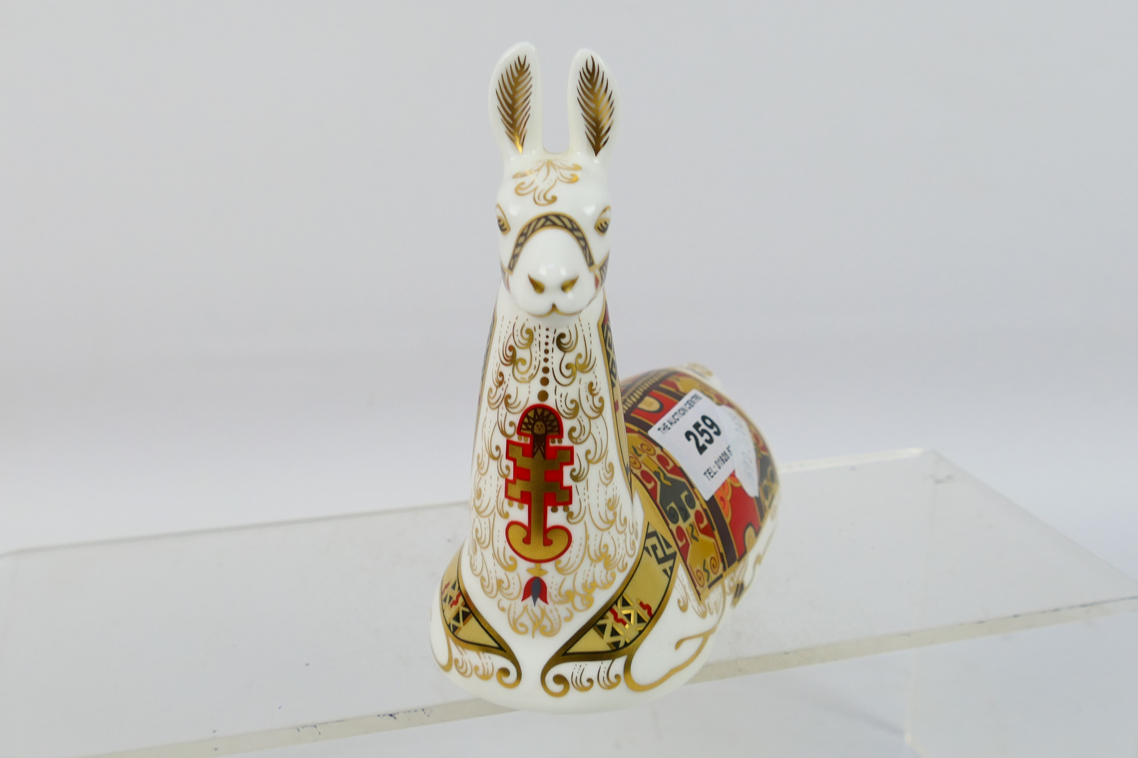 Royal Crown Derby - A Collectors Guild Exclusive paperweight, Llama, gold stopper, - Image 4 of 5