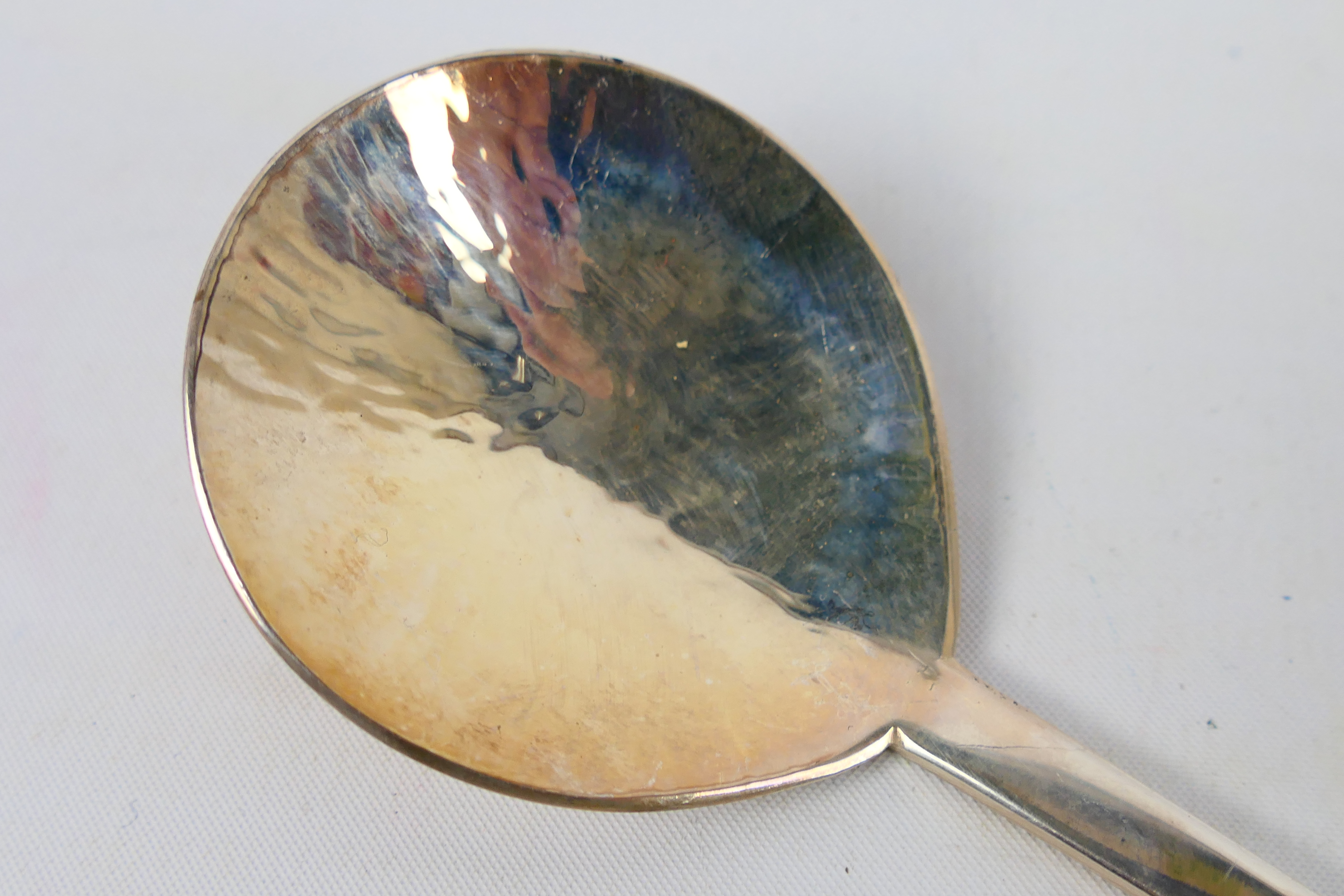 Scottish Silver - A long stem silver spoon by Graham Leishman Stewart (Dunblane 1955-2020) with - Image 2 of 7