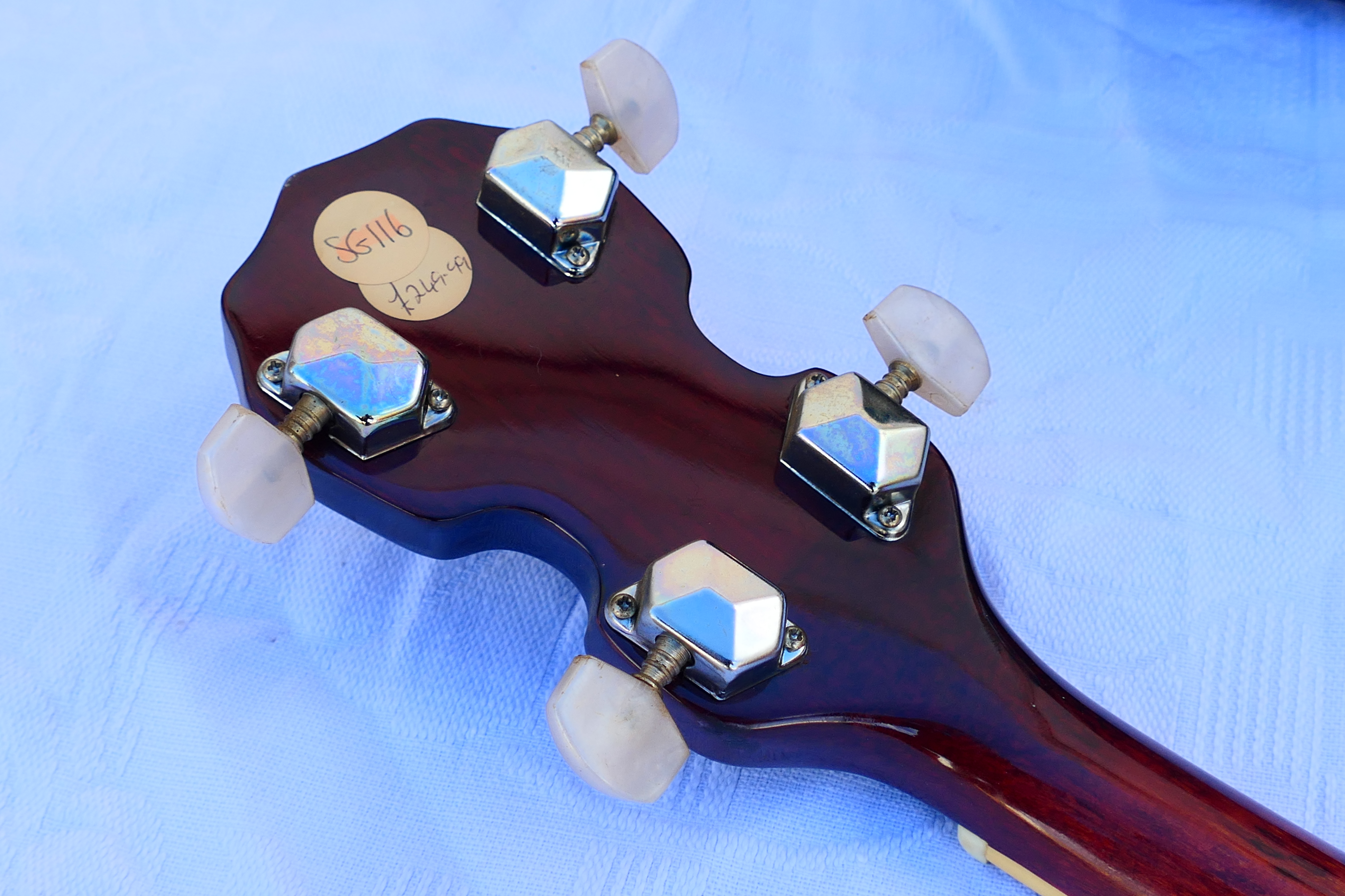 A Westfield five string banjo with Remo Weather King head, contained in hard case with accessories. - Image 10 of 12