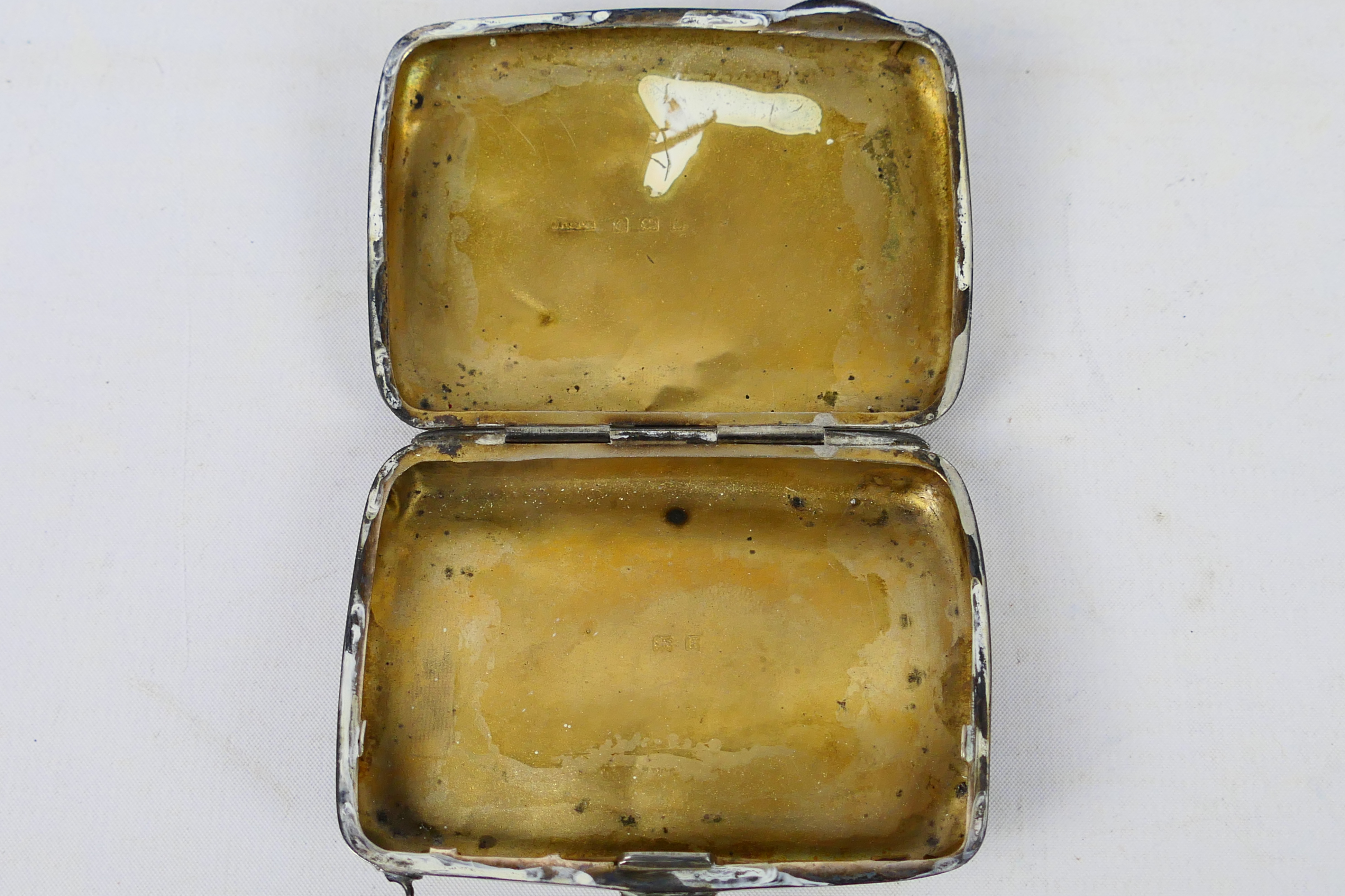 Three pieces of silver to include an Edward VII cigarette case engraved to the cover Oldham - Image 4 of 11