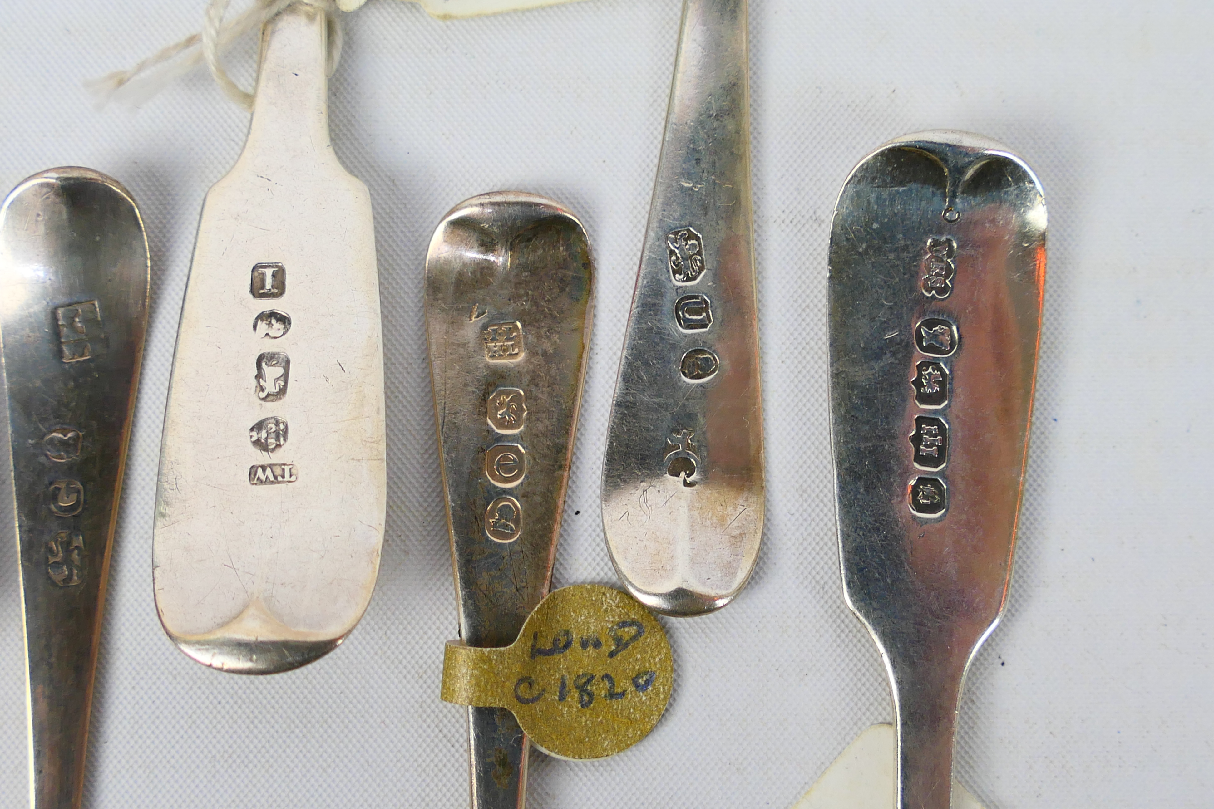 A collection of silver spoons, predominantly Georgian, various assay, date and maker's marks, - Image 12 of 13