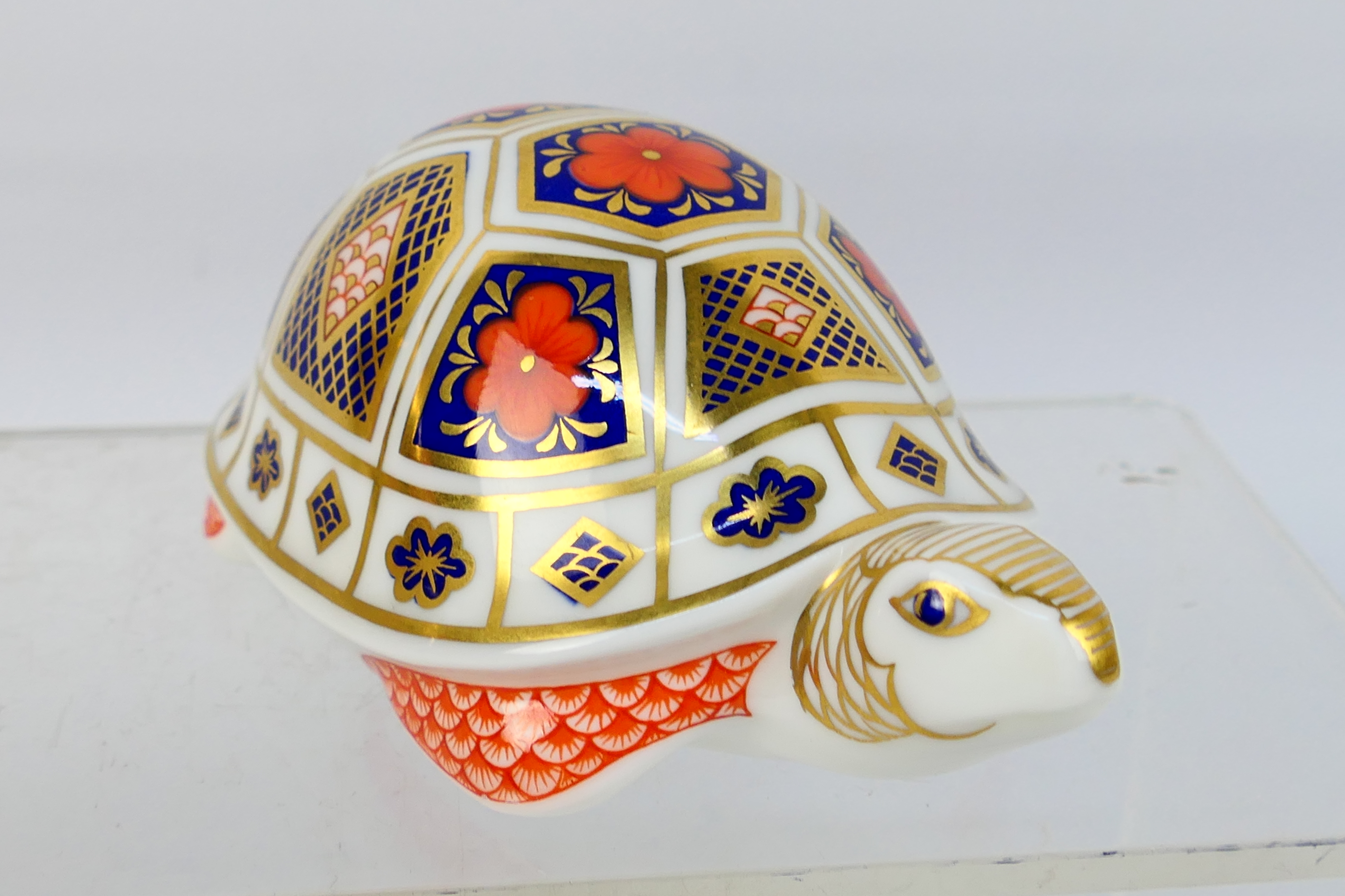 Royal Crown Derby - Two paperweights comprising Old Imari Polar Bear (silver stopper) and Tortoise, - Image 6 of 8